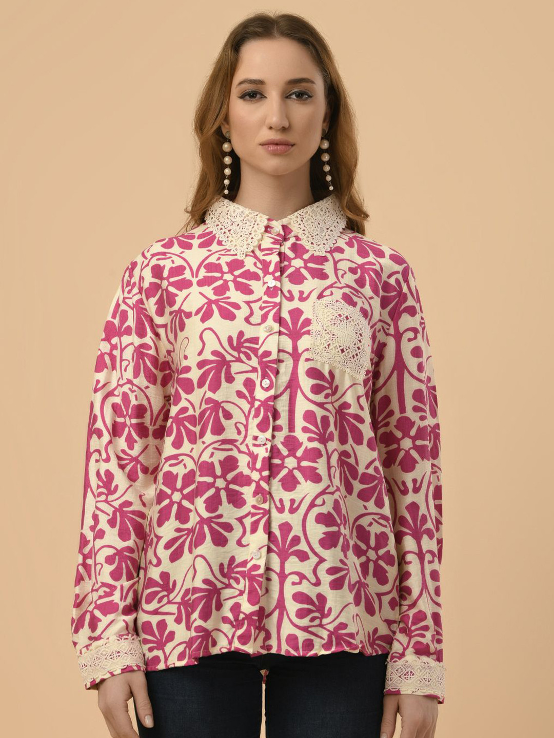 

Albion By CnM Women Cotton Shirt Style Top, Pink