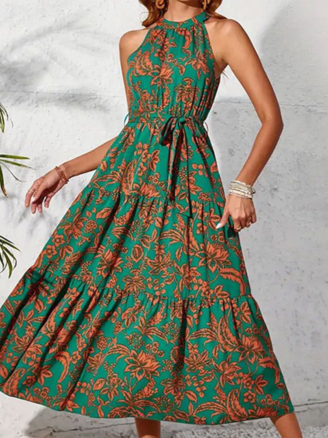 

all about you Women Floral Printed Maxi Dress, Green