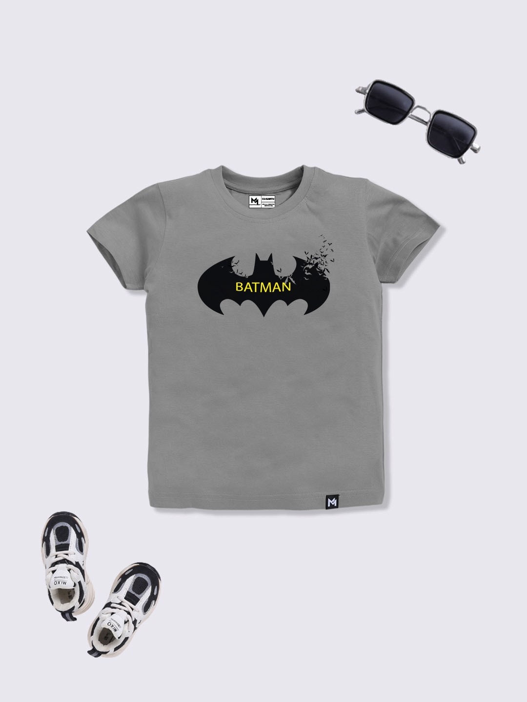 

YK X Minute Mirth Boys Batman Printed Cotton T-shirt, Charcoal