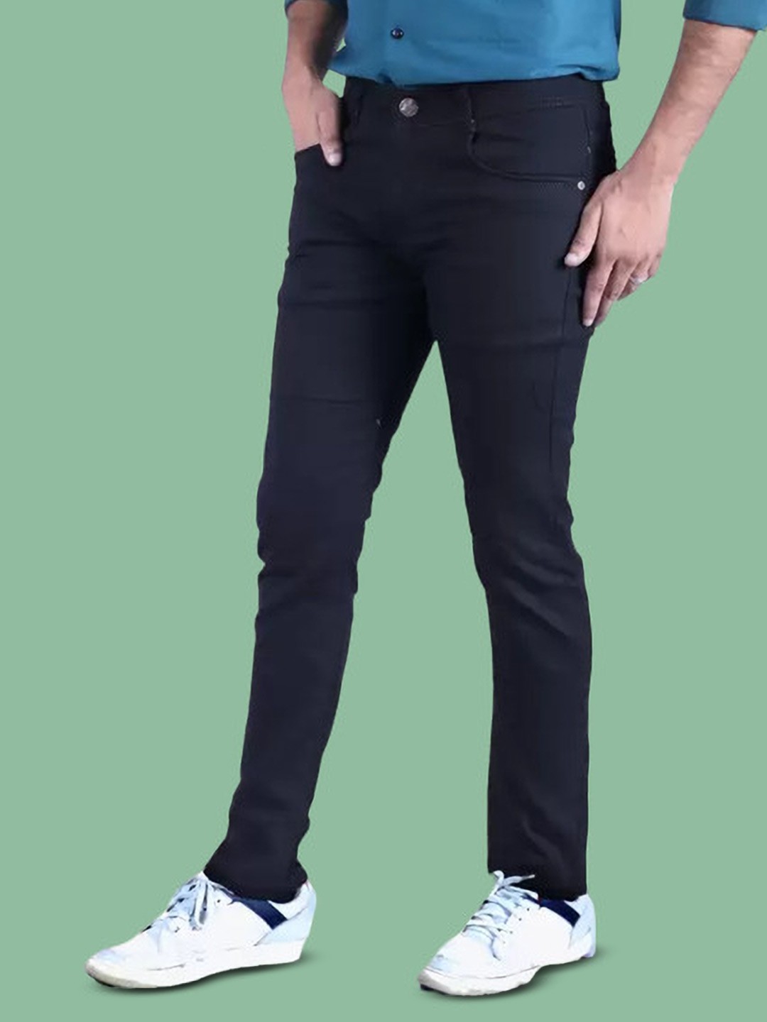 

COMFITS Men Classic Clean Look Stretchable Jeans, Black