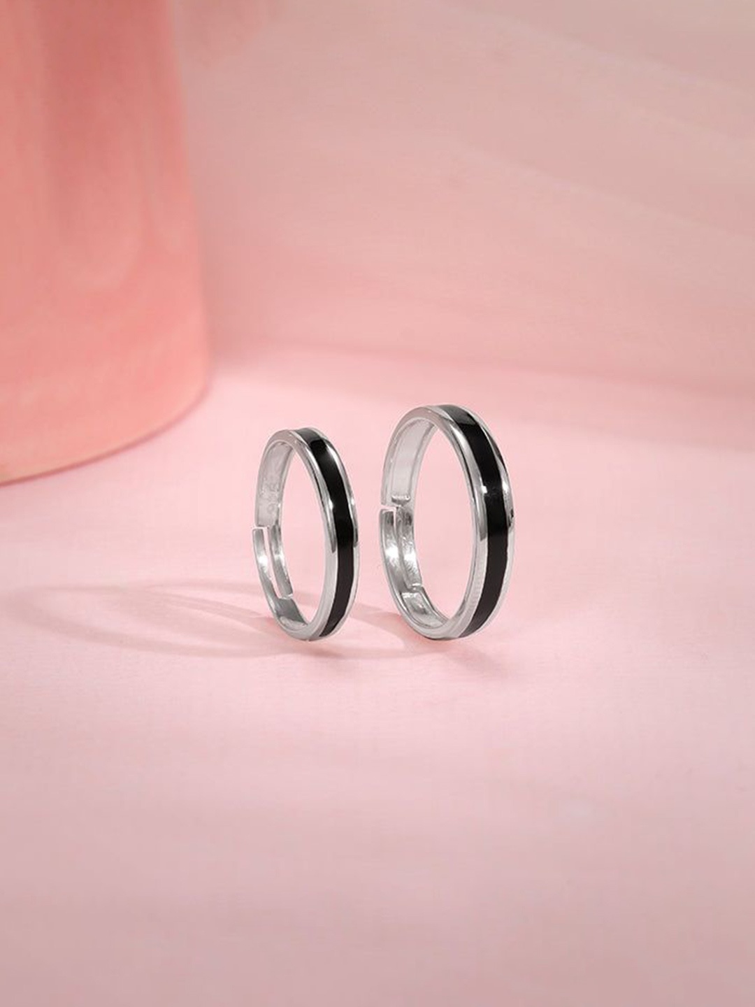 

GIVA Unisex Set of 2 Silver Destined Pair Couple Bands