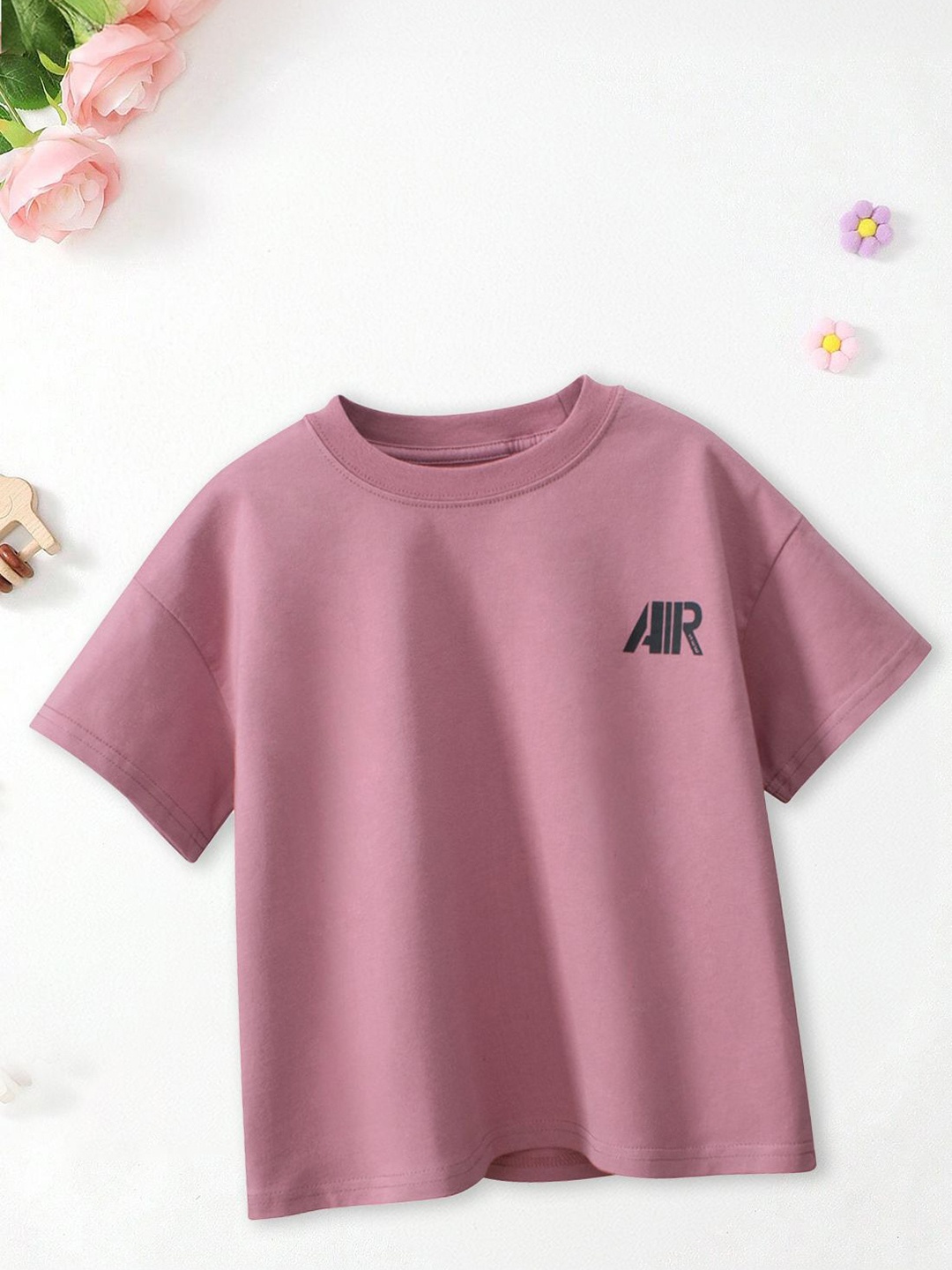 

FOREVER FRIDAY Girls Typography Printed Round Neck Short Sleeves Pure Cotton T-shirt, Pink