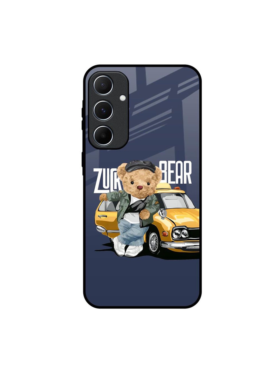 

QRIOH Adventurous Bear Samsung Galaxy A55 5G Impact Resistant Back Case, Navy blue