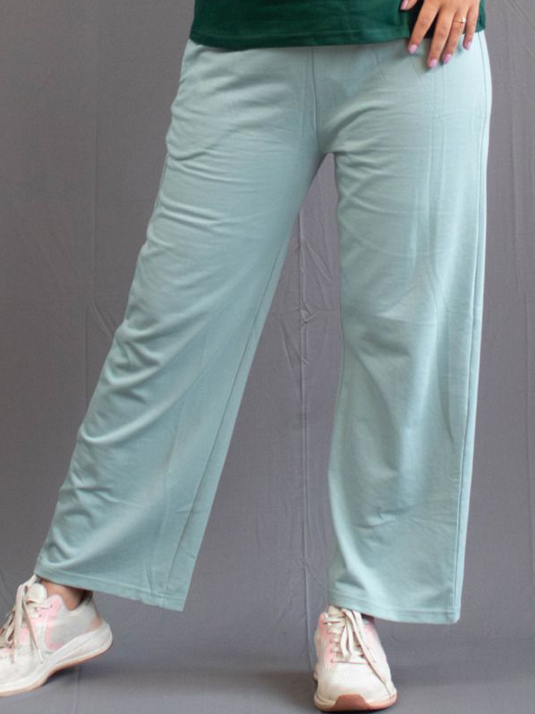 

GlamZei Women Cotton Mid Rise Track Pants, Green