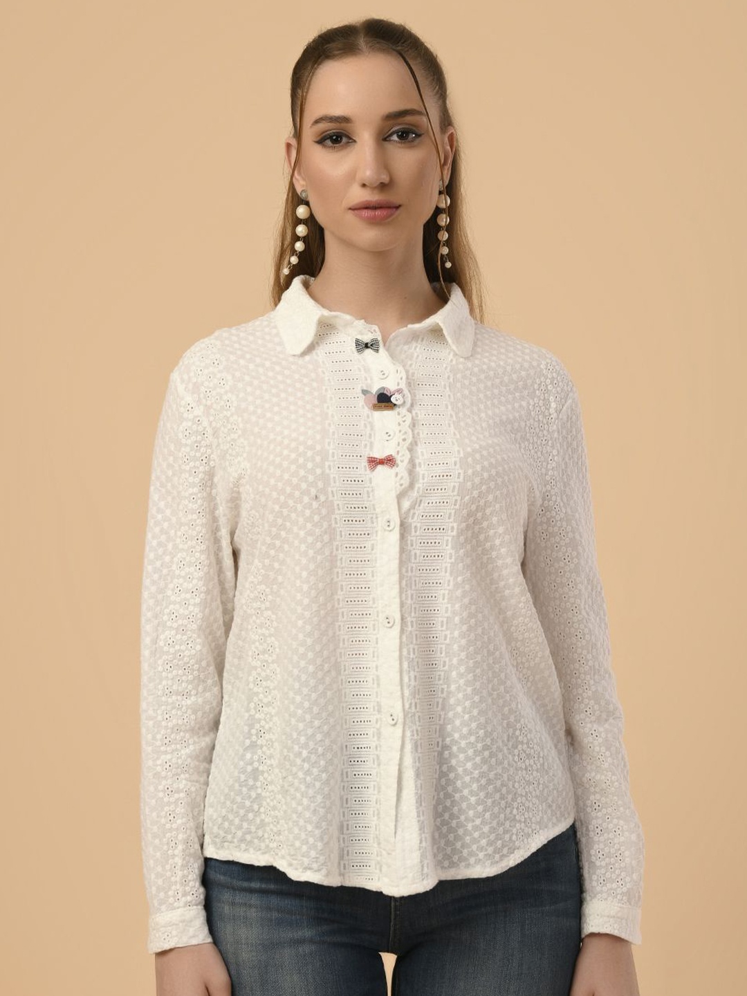 

Albion By CnM Women Cotton Blouson Top, White