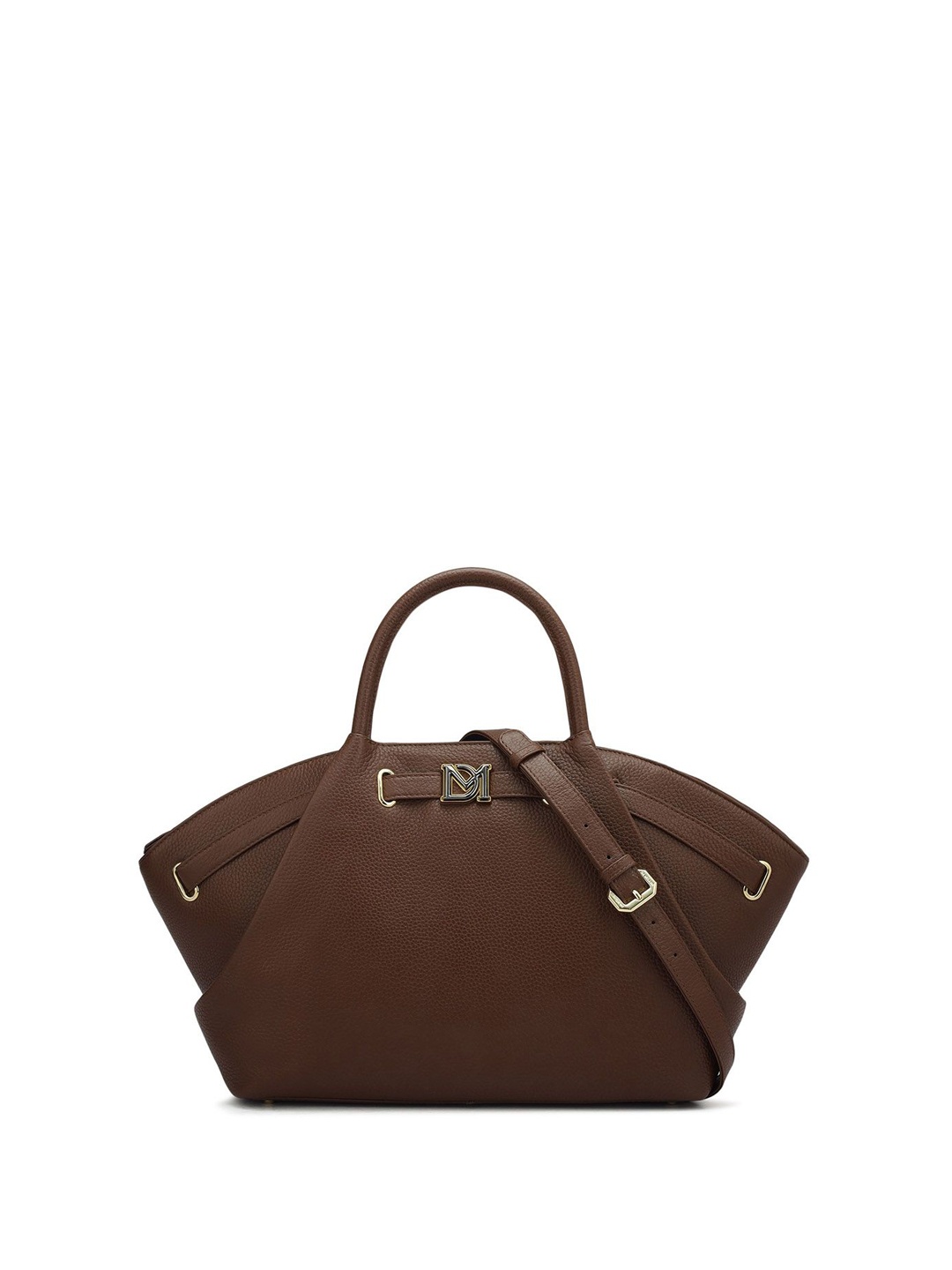 

Da Milano Textured Leather Structured Satchel, Brown