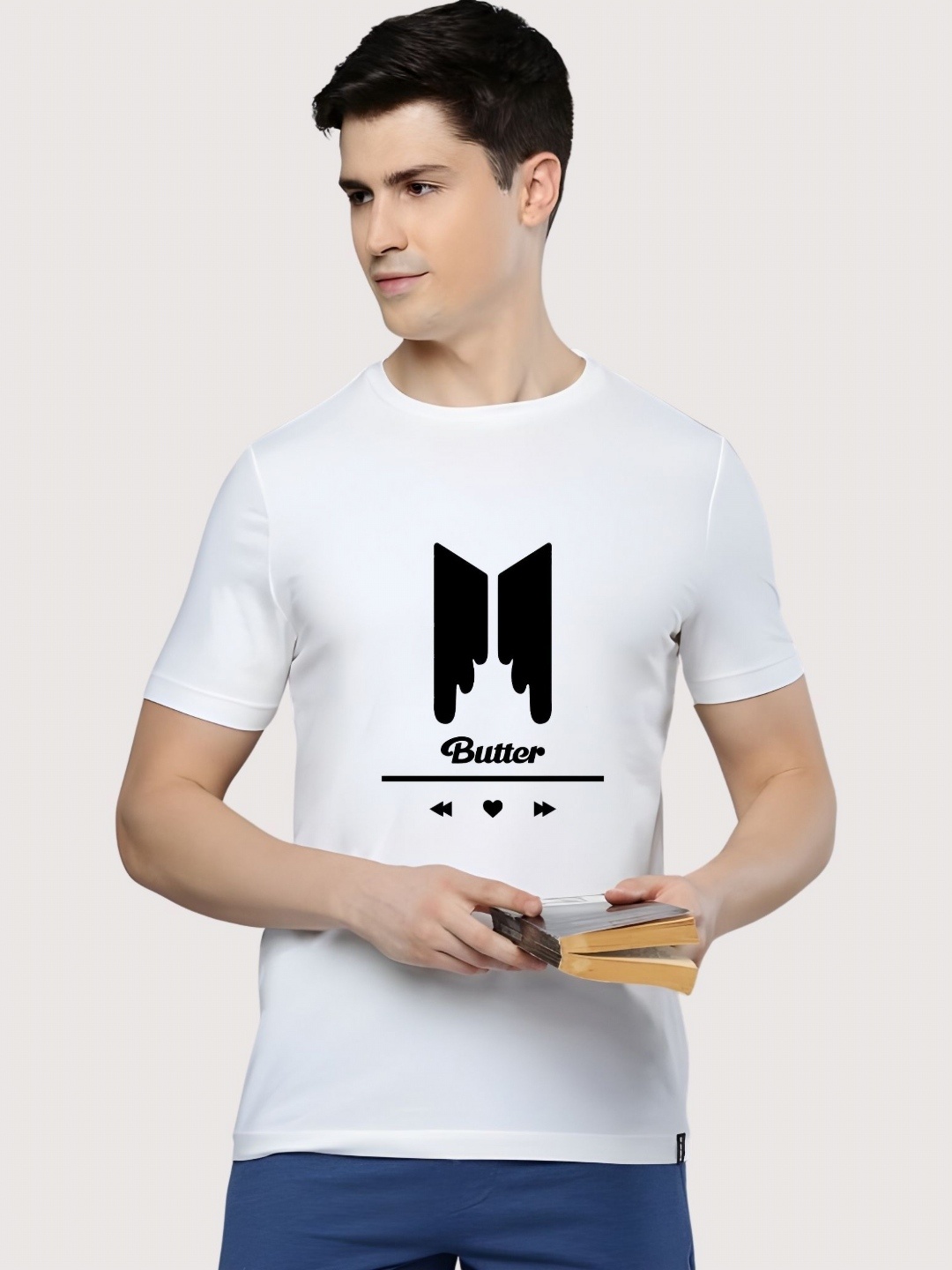 

SZN Men Graphic Printed Round Neck Cotton T-shirt, White