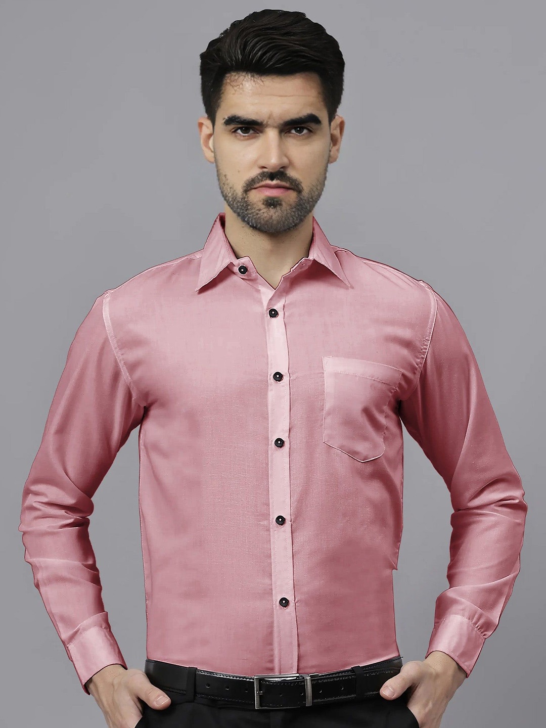 

Vida Loca India Slim Fit Spread Collar Formal Shirt, Peach