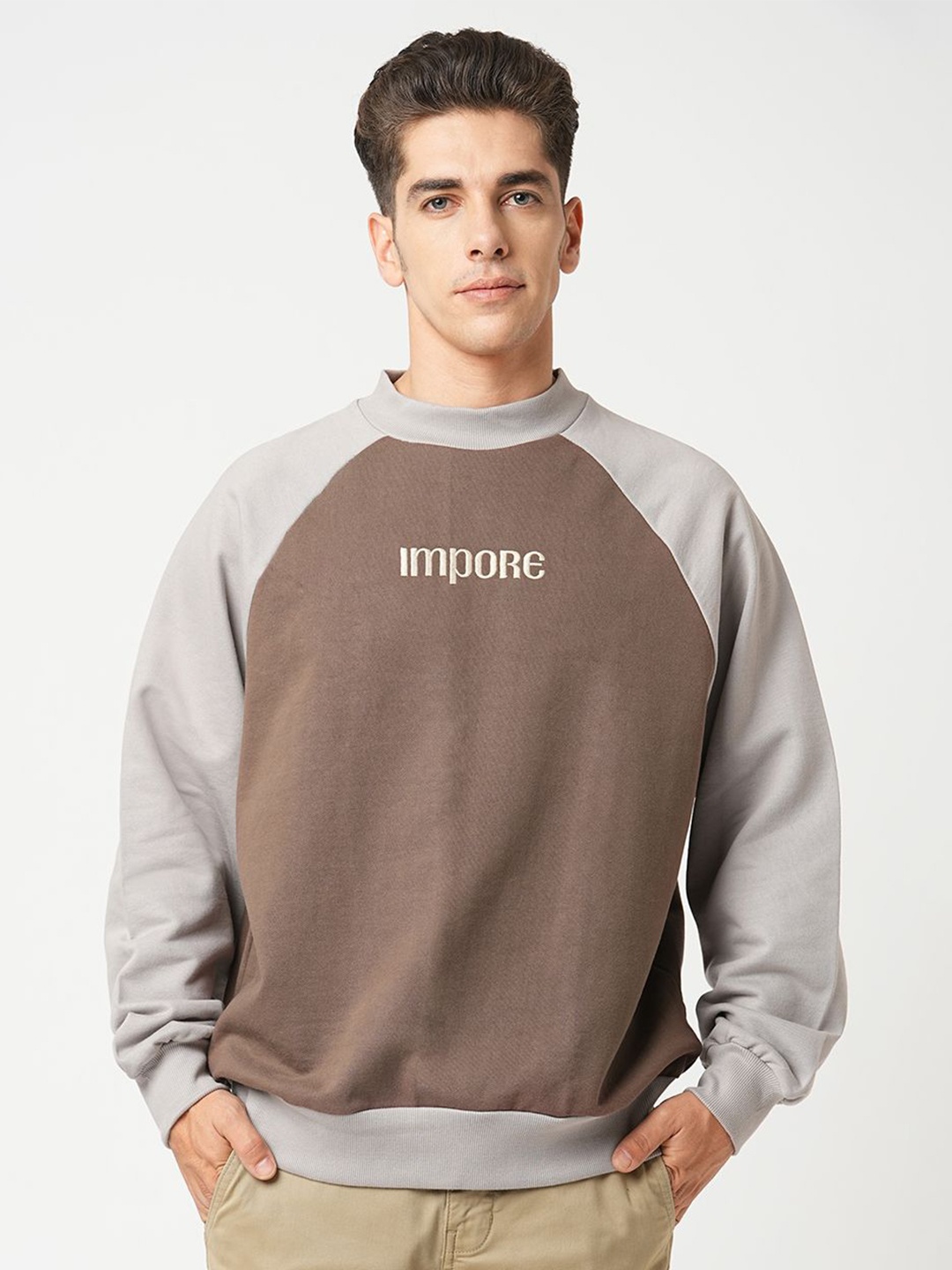 

IMPORE Men Oversized Sweatshirt, Brown