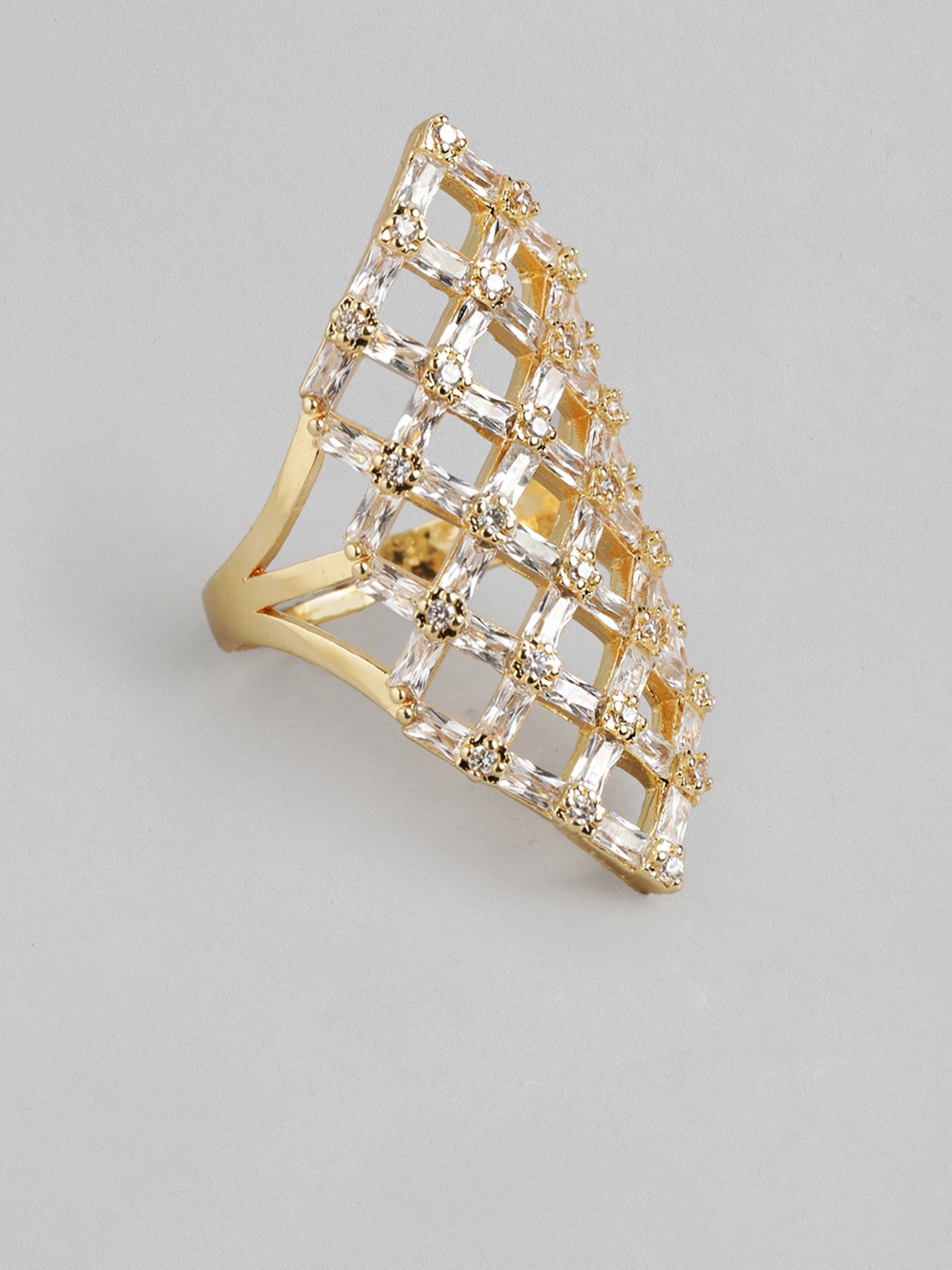 

DressBerry Stone Studed Finger Ring, Gold