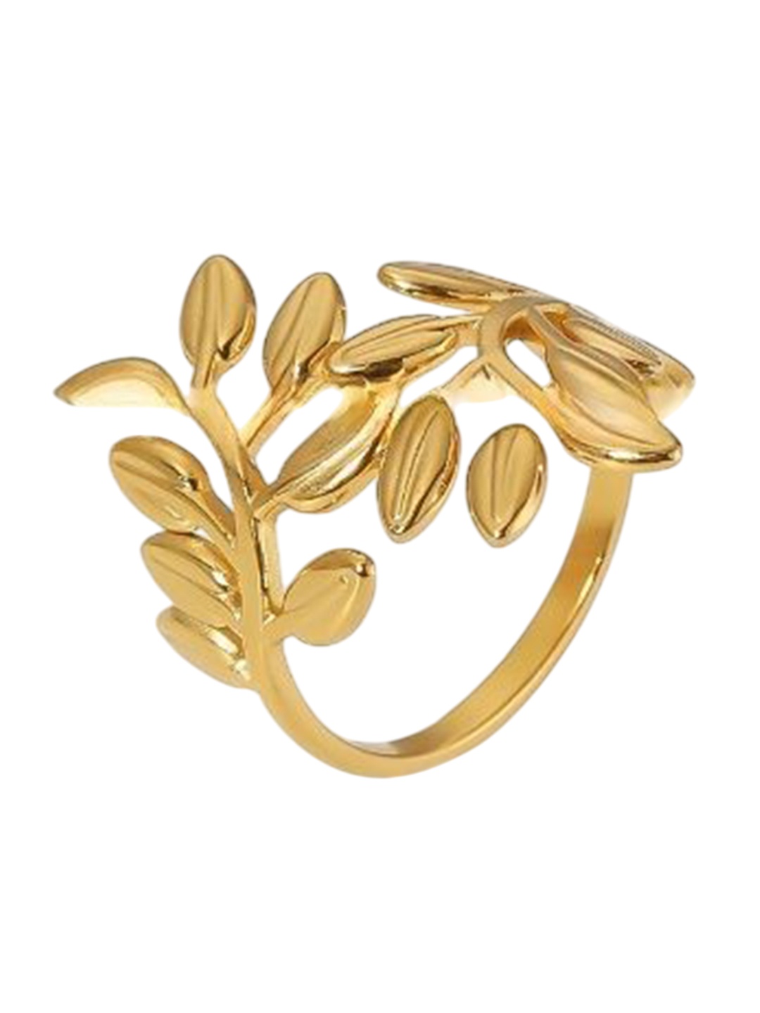 

Just Lil Things Leaflet Trunk Finger Ring, Gold