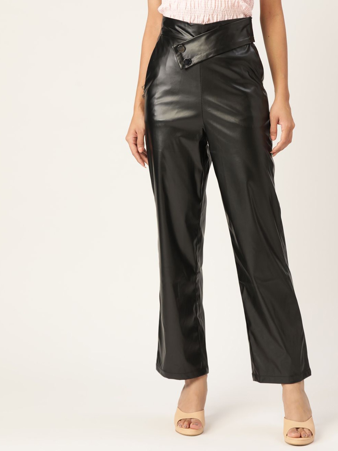 

Zastraa Women Smart High-Rise Parallel Trousers, Black