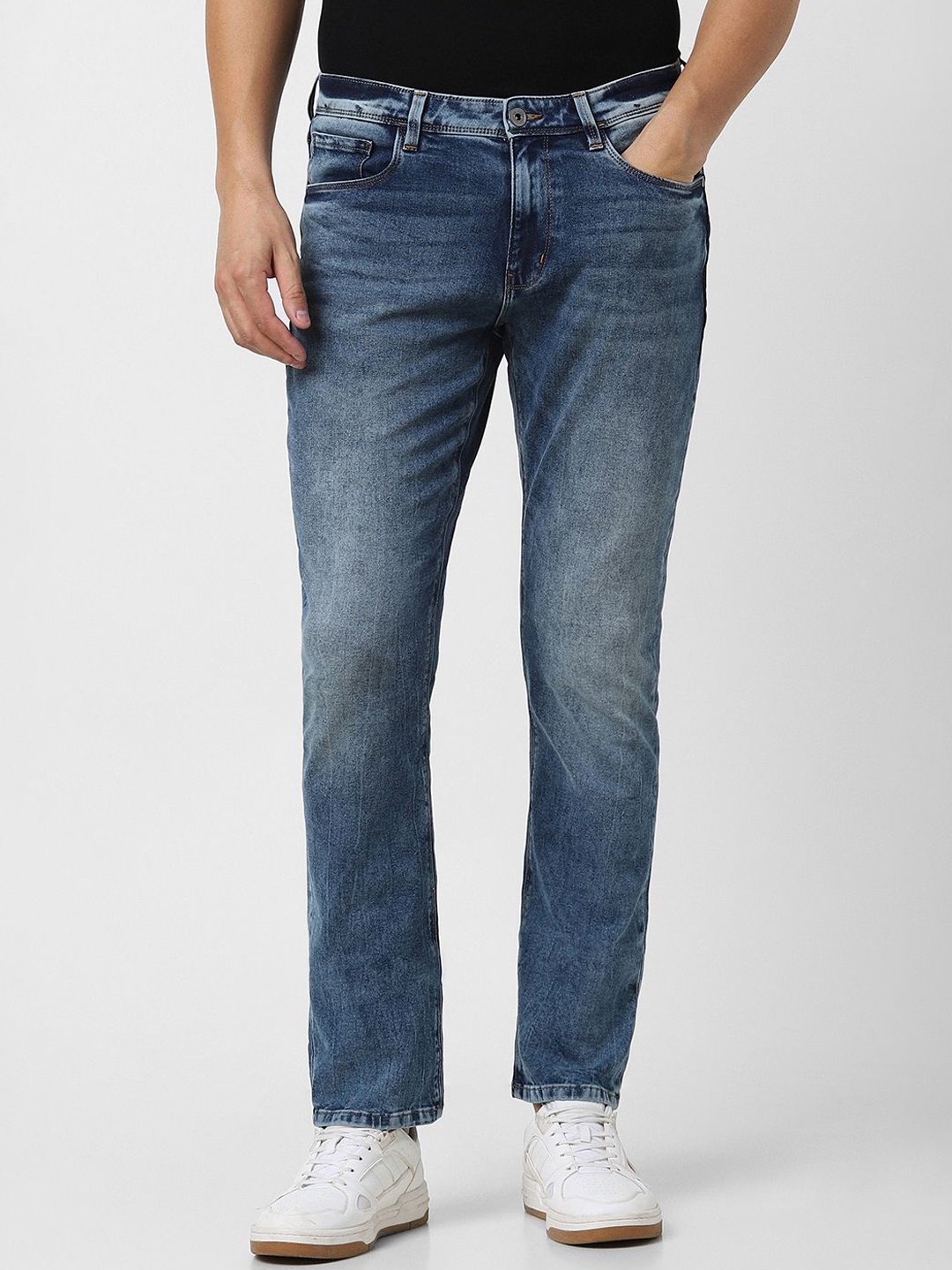 

VAN HEUSEN DENIM LABS Men Low Distress Heavy Fade Jeans, Blue