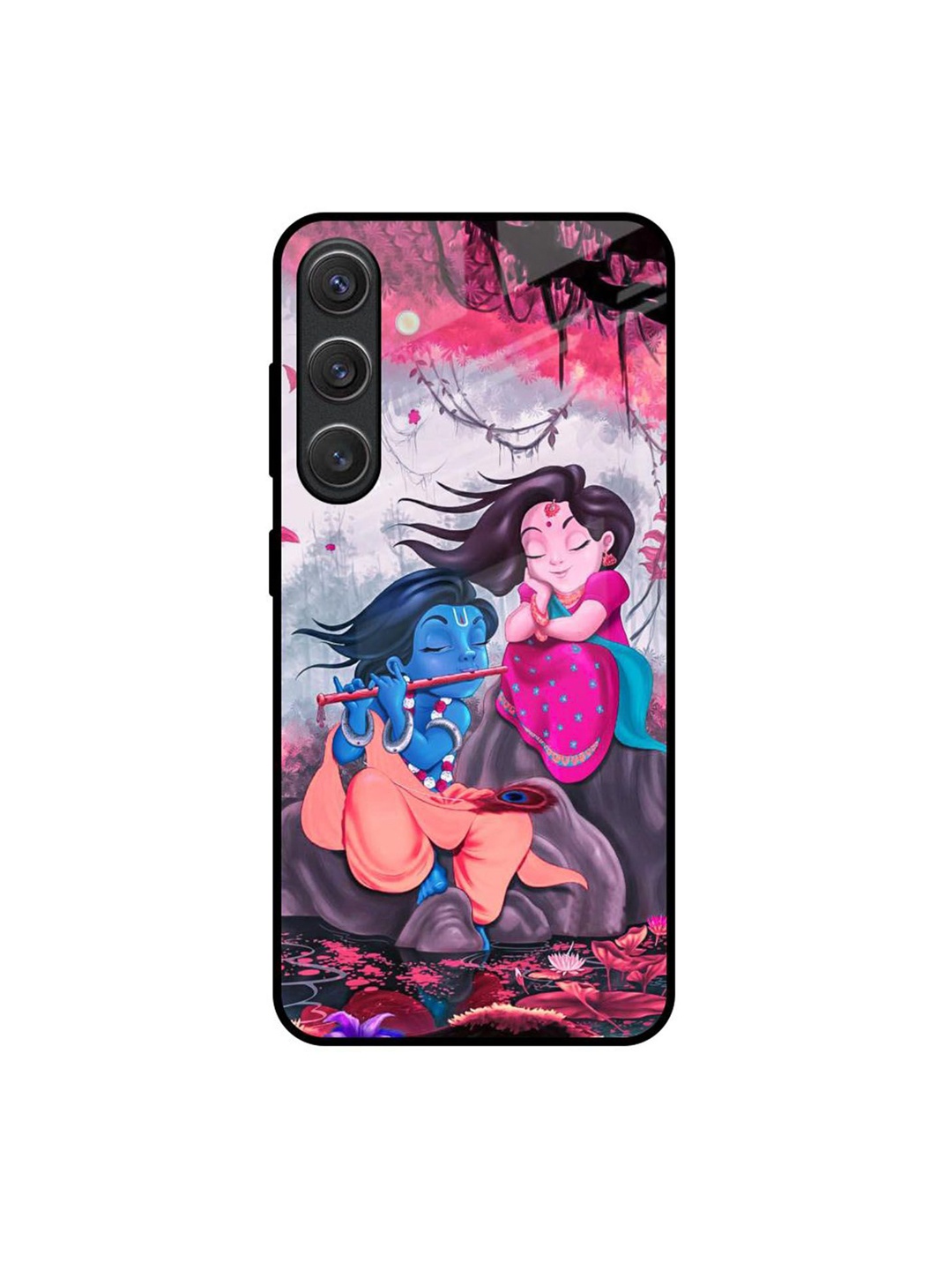 

QRIOH Radha Krishna Art Real Samsung Galaxy S25 5G Impact Resistant Back Case, Pink