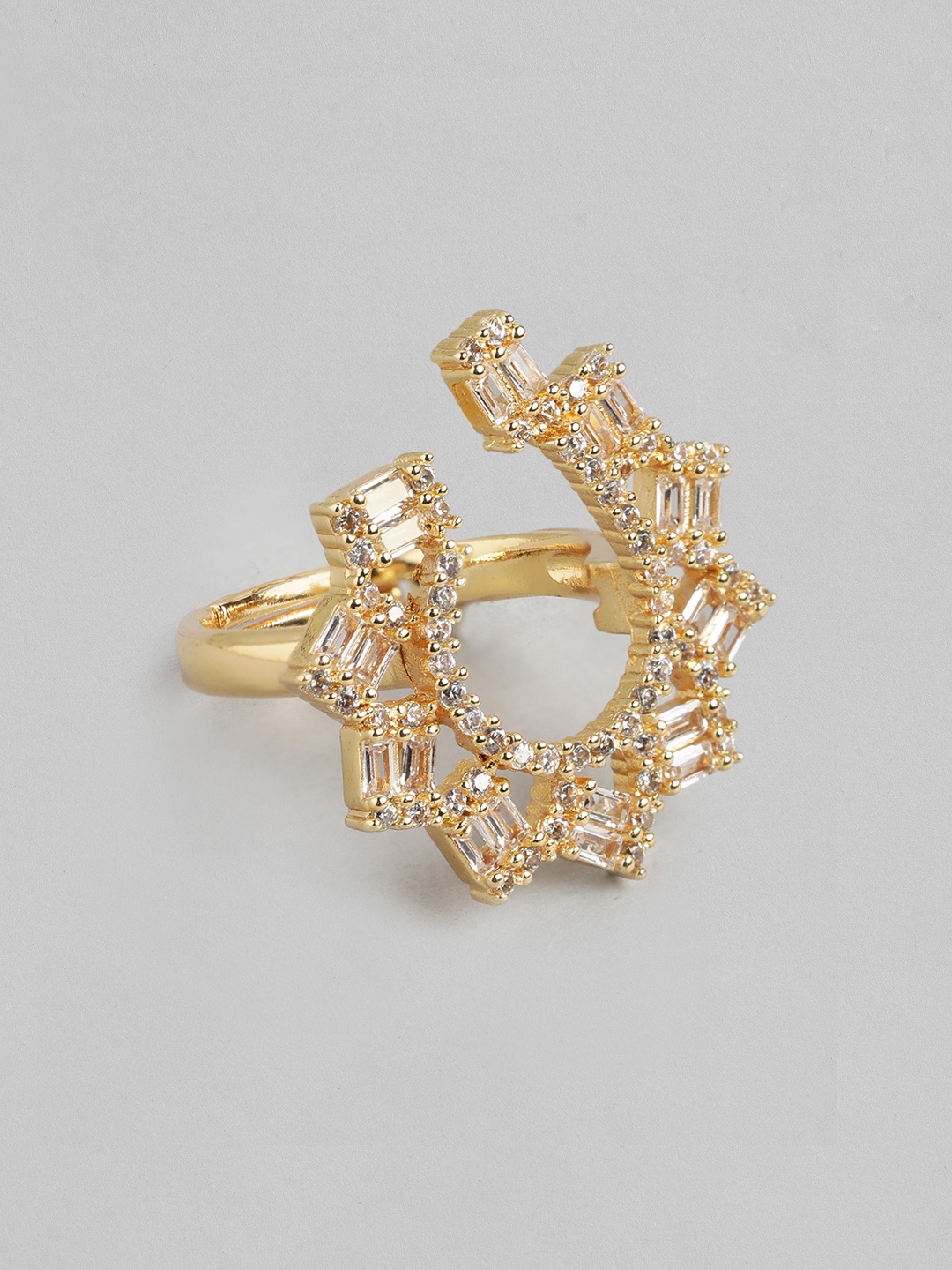 

DressBerry Stone Studed Finger Ring, Gold