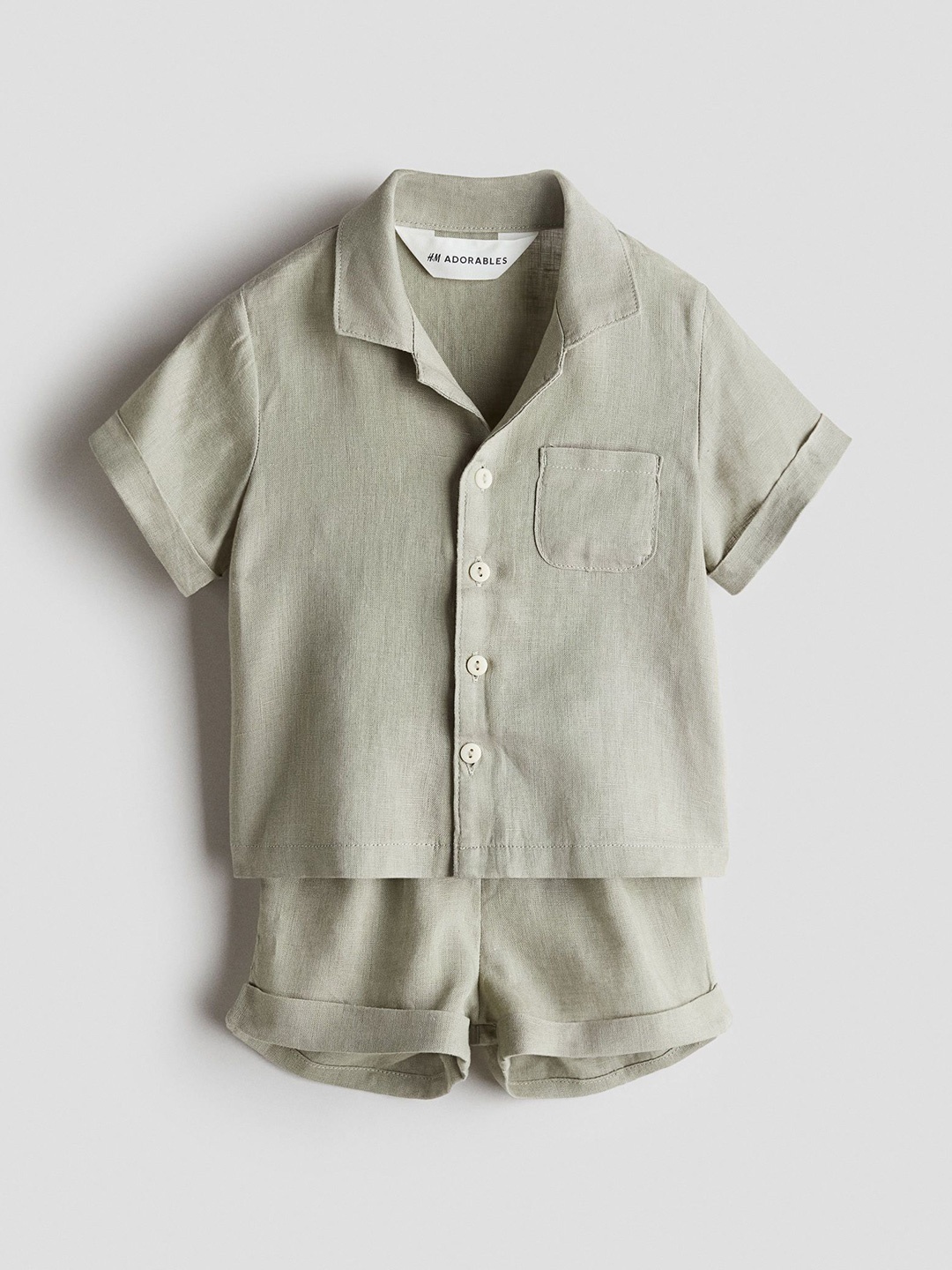 

H&M Boys 2-Piece Linen Set, Green