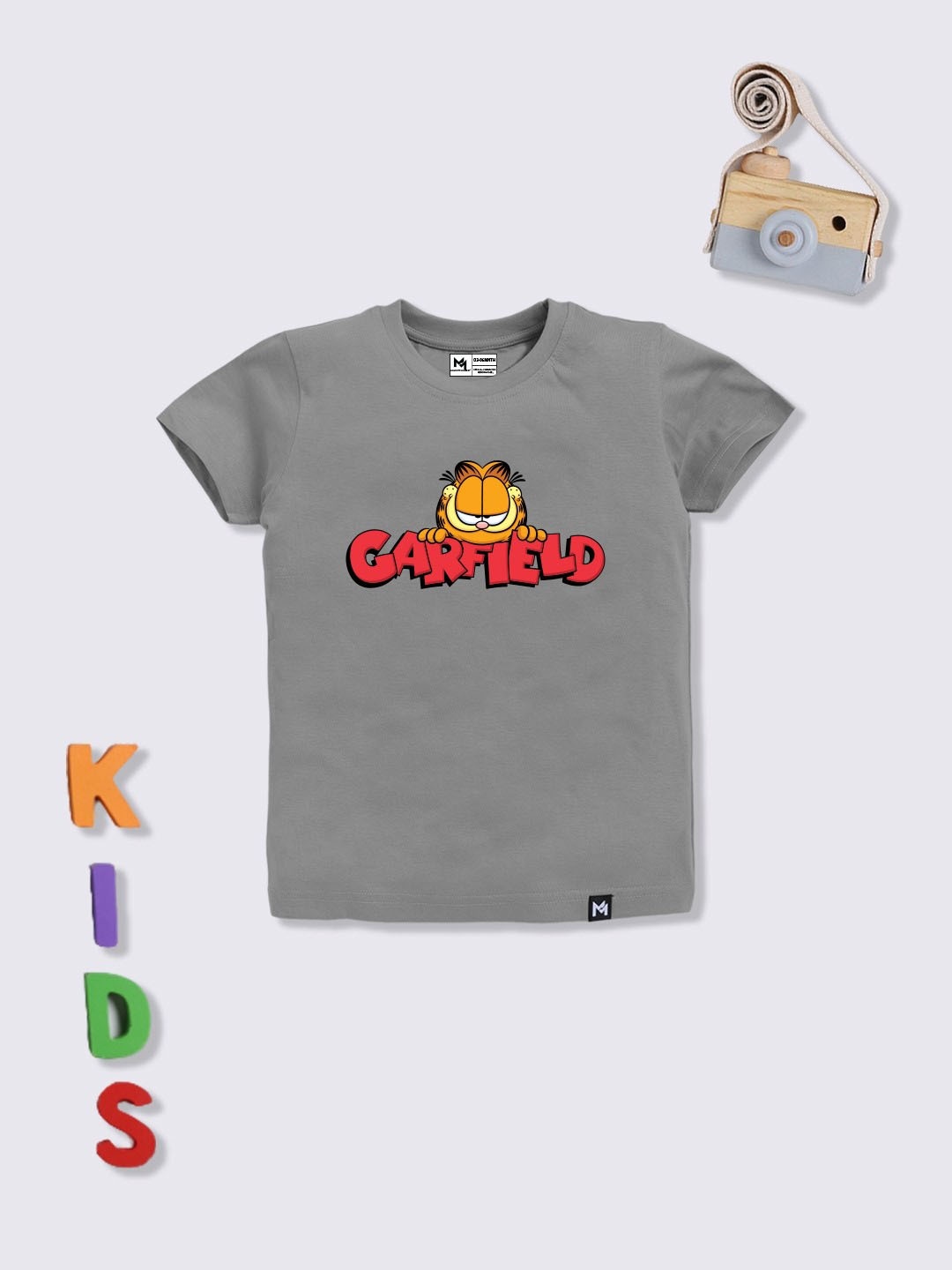 

YK X Minute Mirth Infant Boys Garfield Printed Cotton T-shirt, Grey