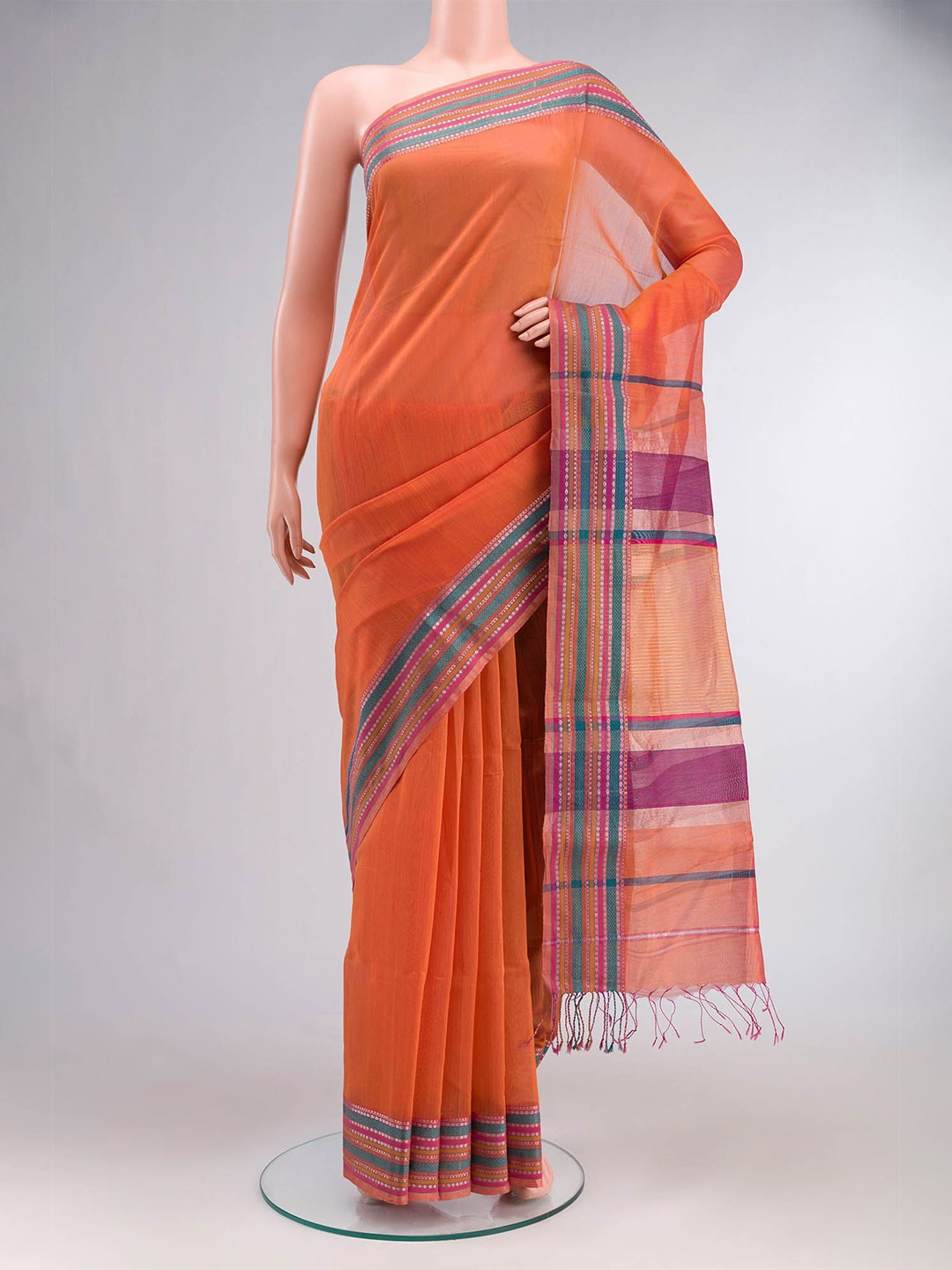 

Nalli Woven Design Zari Saree, Orange