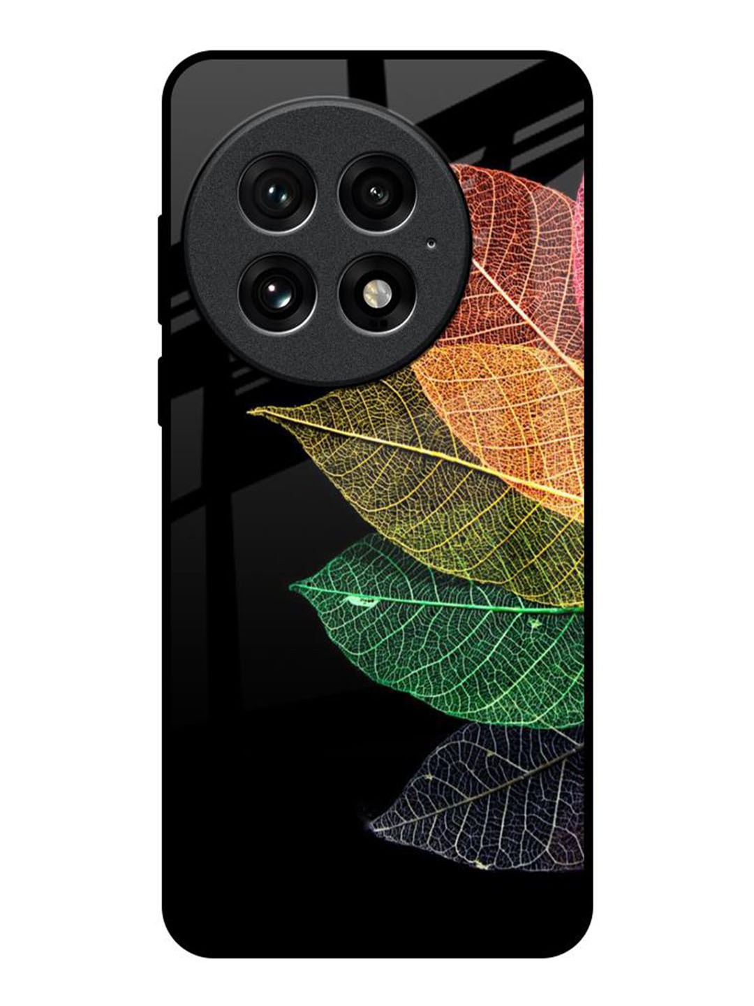 

QRIOH Colorful Leaves Real OnePlus 13 Impact Resistant Back Case, Black