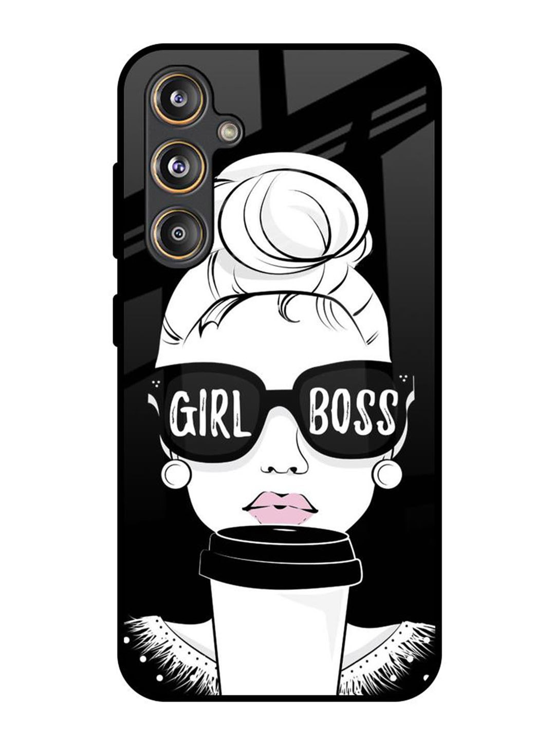 

QRIOH Girl Boss Samsung Galaxy F55 5G Impact Resistant Back Case, White