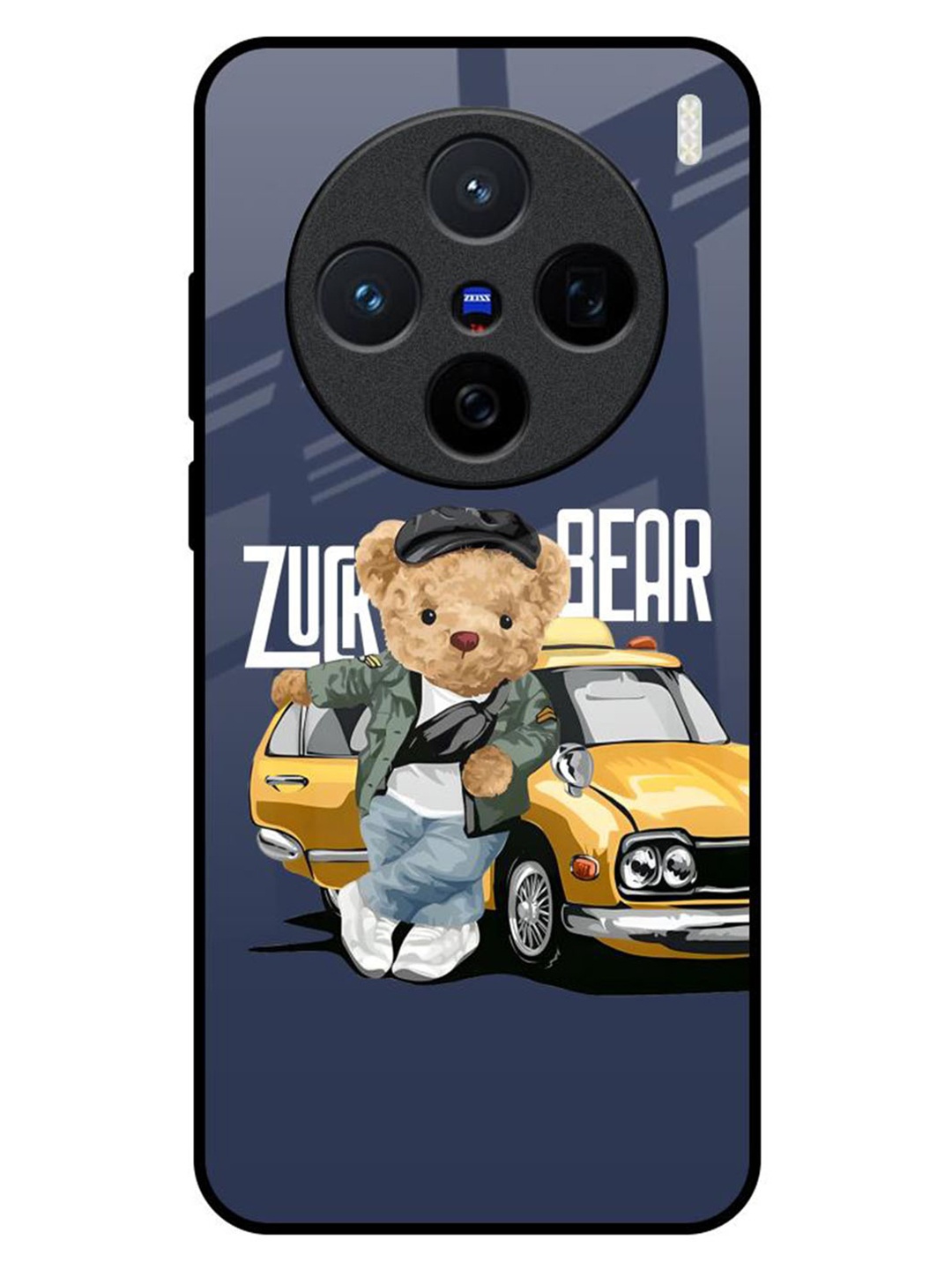 

QRIOH Adventurous Bear Vivo X200 5G Impact Resistant Back Case, Navy blue