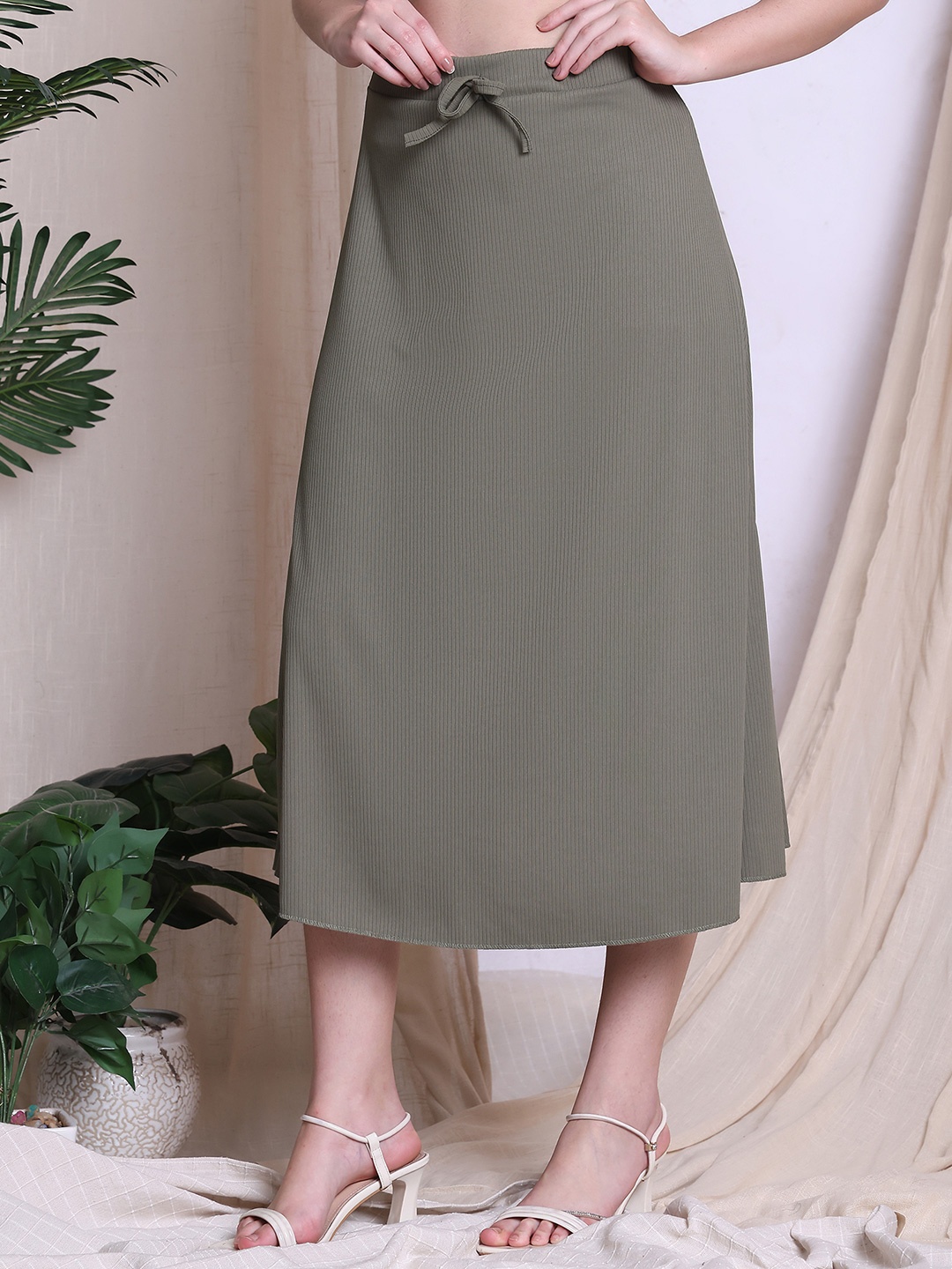 

NEUDIS Midi A-Line Skirt, Olive