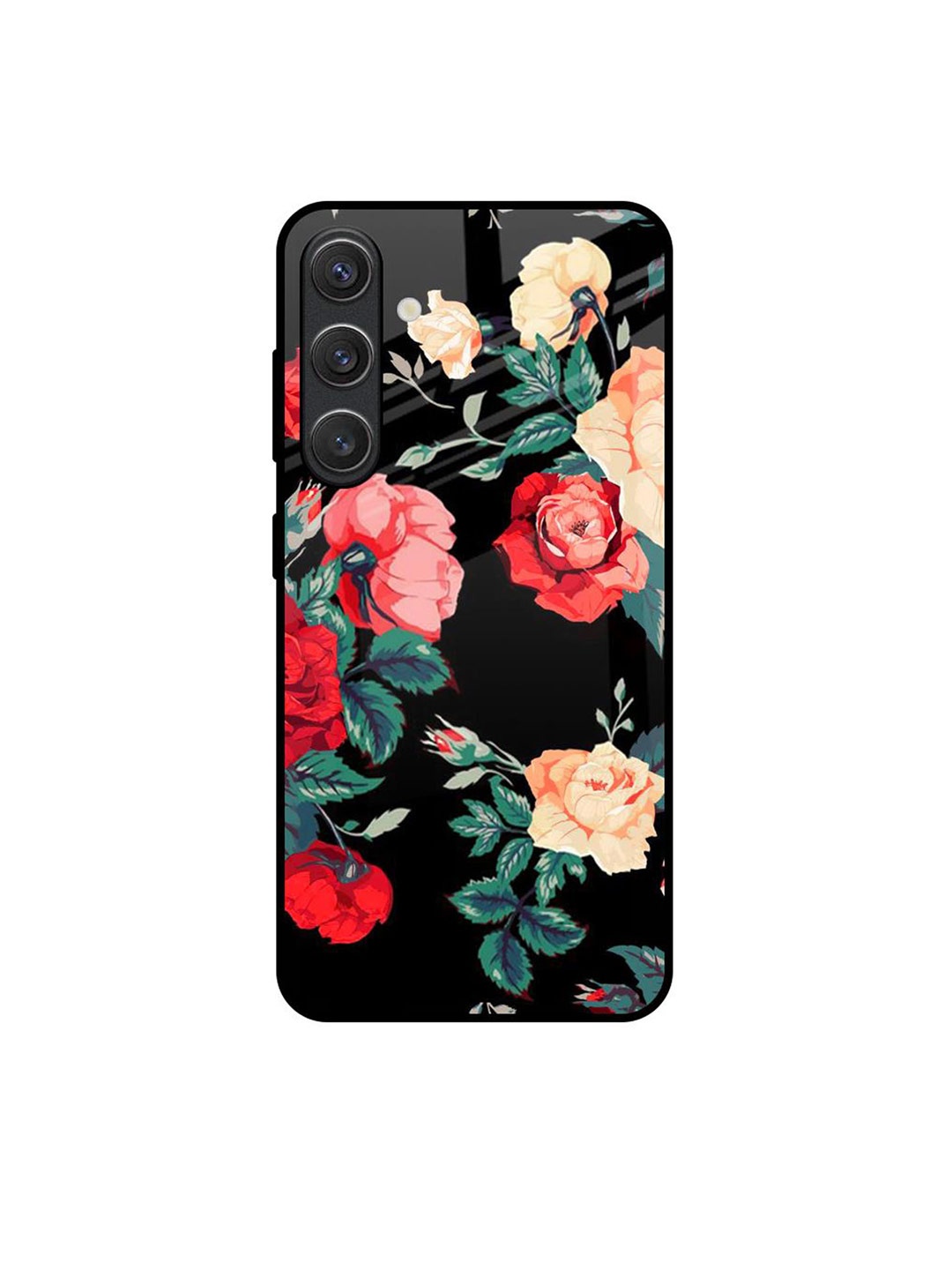 

QRIOH Floral Bunch Samsung Galaxy S25 5G Impact Resistant Back Case, Black