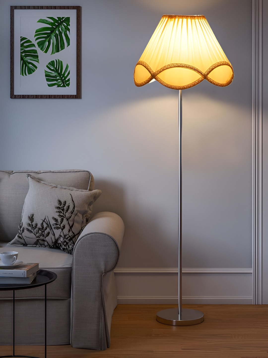 

Devansh Off-White Textured Frustum Cotton Floor Lamp