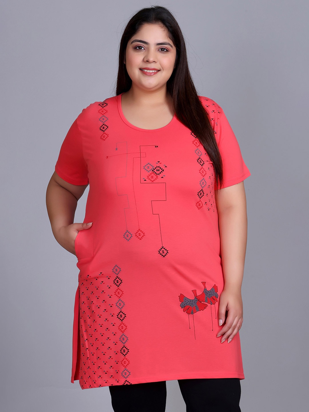

IN Love Women Graphic Printed Round Neck Cotton T-shirt, Red