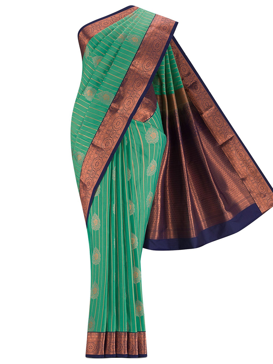 

Nalli Woven Design Zari Saree, Green