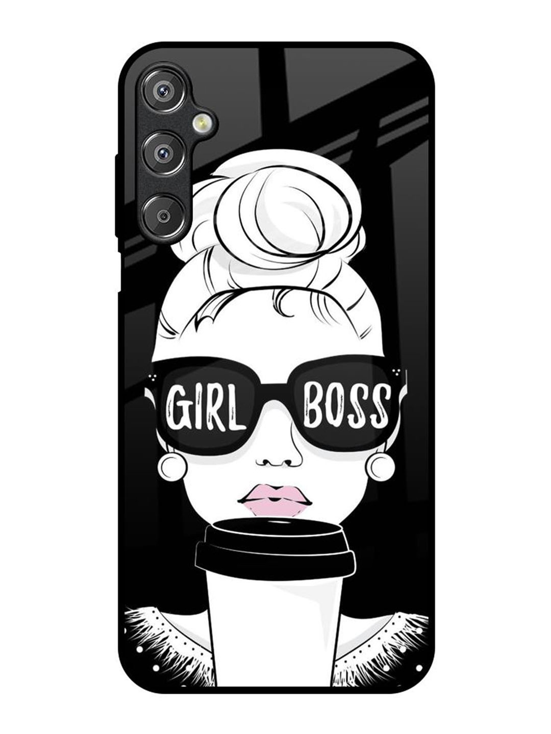

QRIOH Girl Boss Samsung Galaxy F15 5G Impact Resistant Back Case, Black
