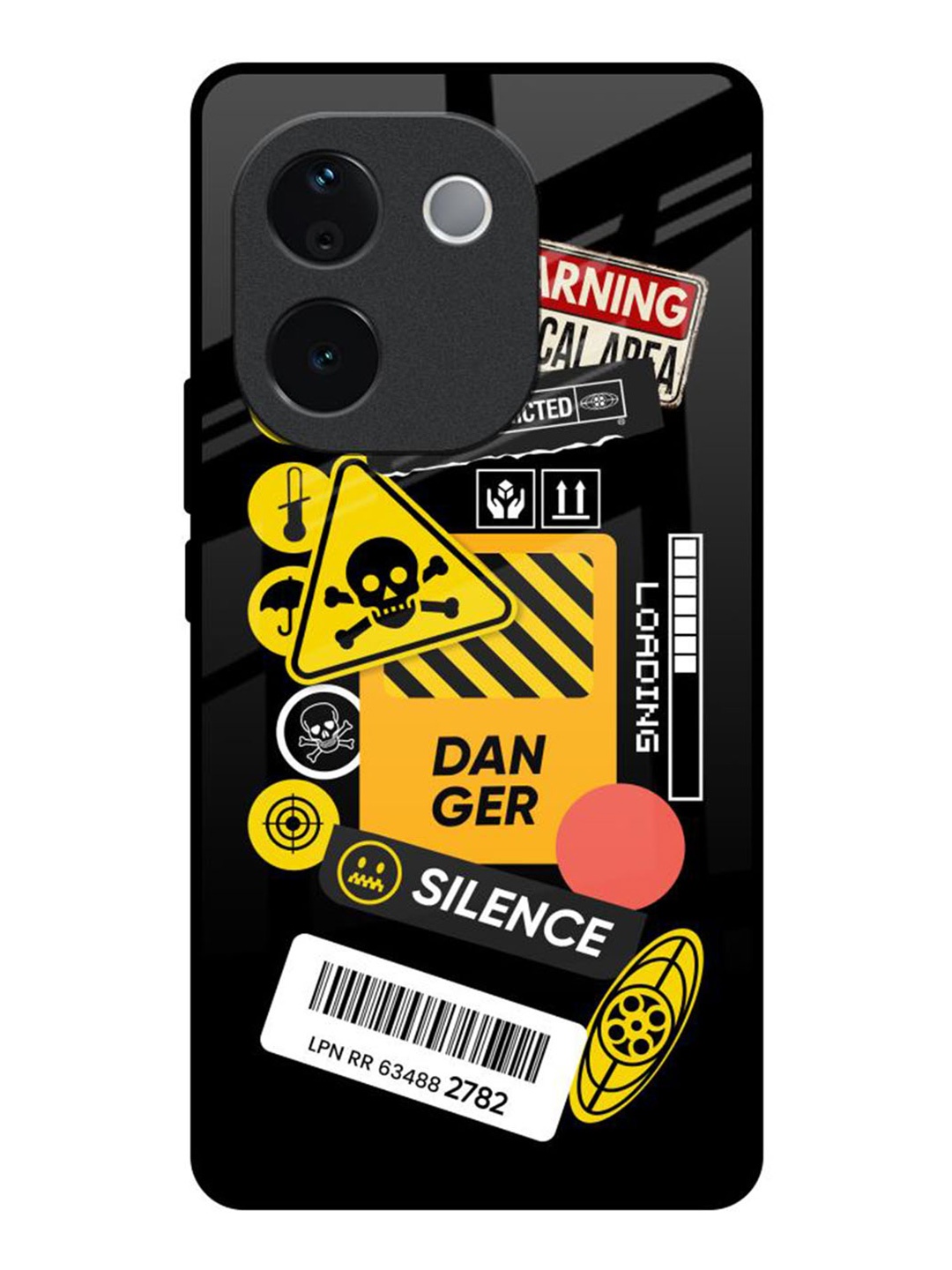 

QRIOH Danger Signs IQOO Z9s Pro 5G Impact Resistant Back Case, Black