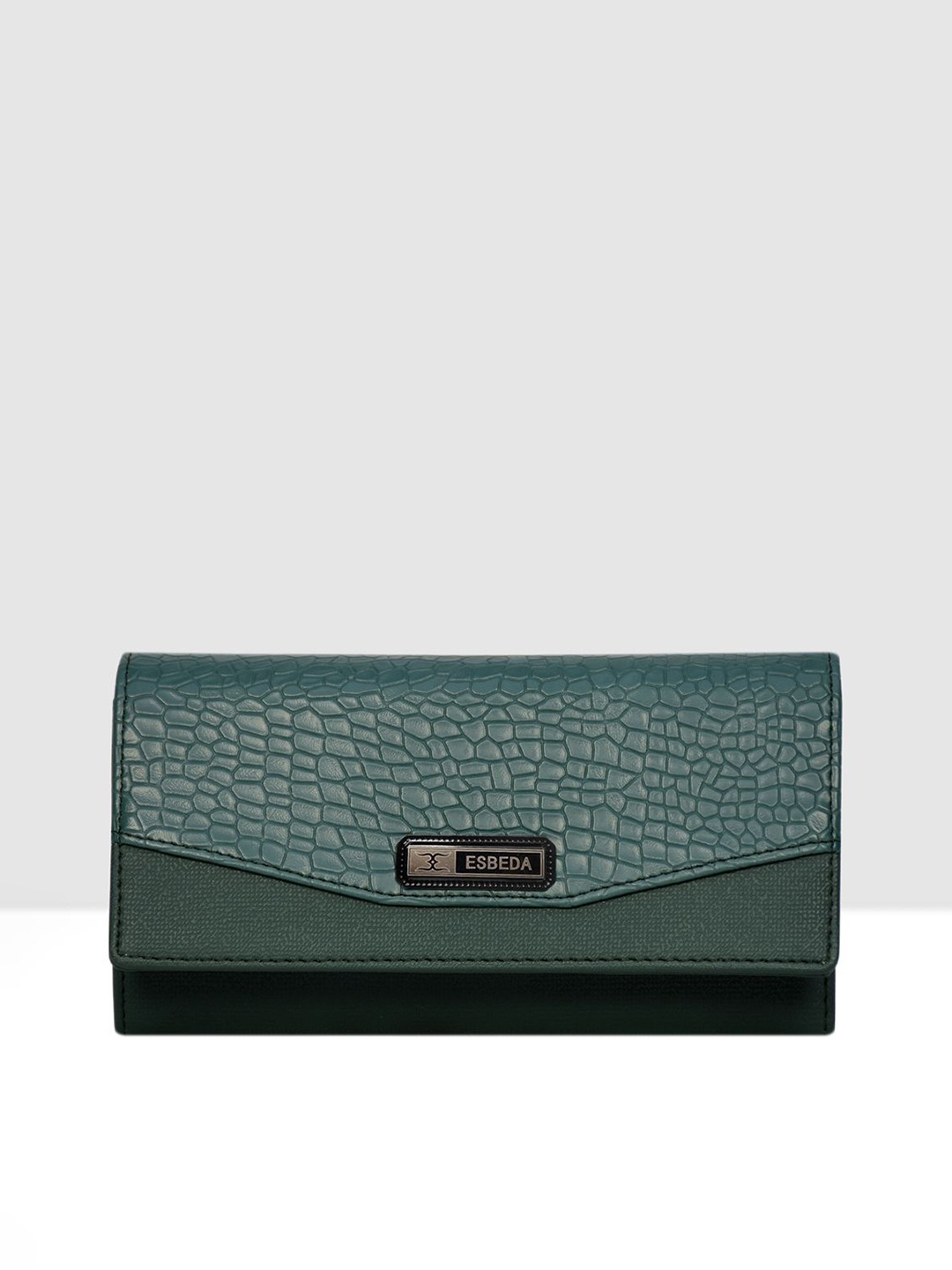 

ESBEDA Women Textured PU Two Fold Wallet, Green