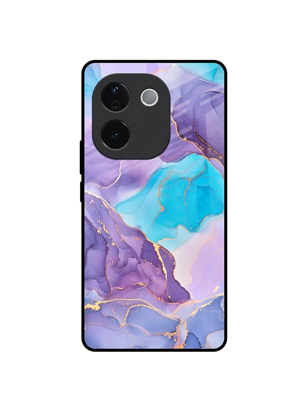 

QRIOH Alcohol ink Marble Real Vivo T3 Pro 5G Impact Resistant Back Case, Purple