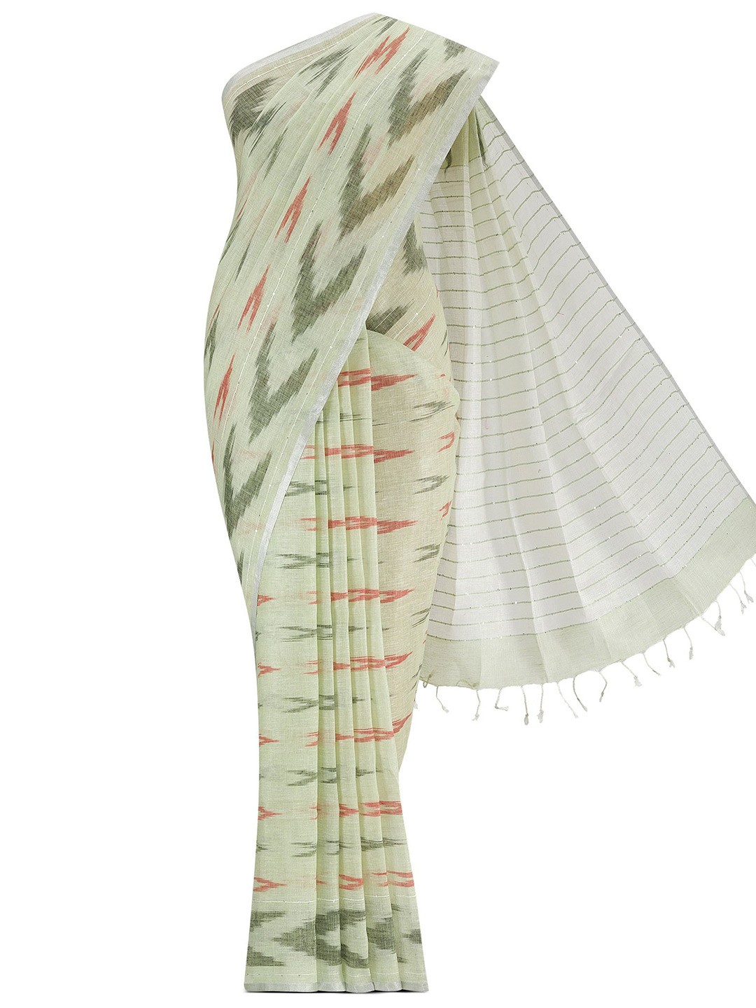 

Nalli Zari Pure Linen Saree, Green