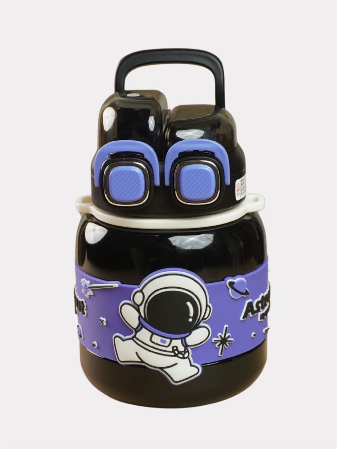 

Little Surprise Box LLP Black Astronaut Theme Printed Stainless Steel Water Bottle-660 ml