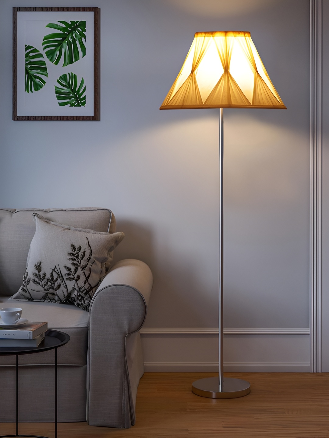

Devansh Off White & Grey Cotton Frustum Shade Steel Base Floor Lamps