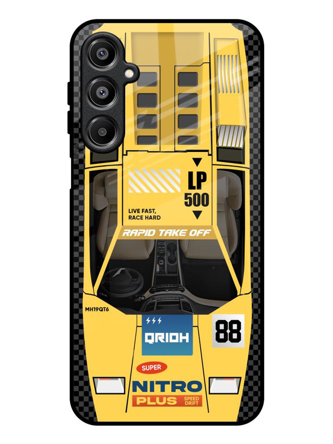 

QRIOH Yellow Racing Car Samsung Galaxy A16 5G Impact Resistant Back Case