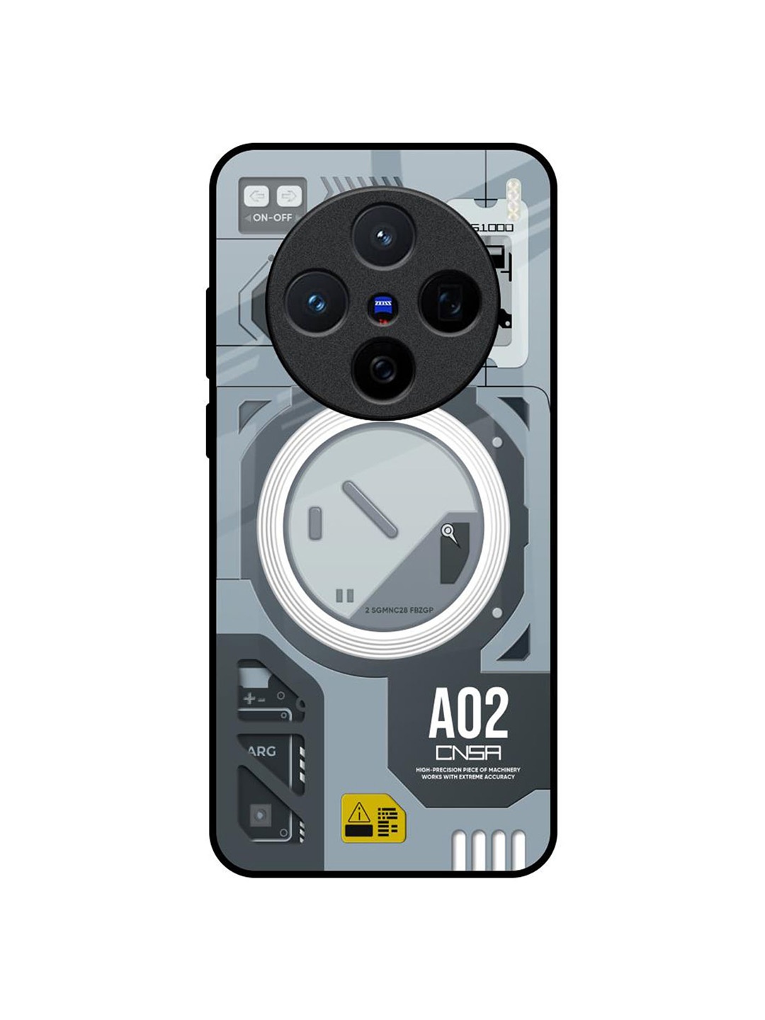

QRIOH Modern Technology Vivo X200 5G Impact Resistant Back Case, Grey