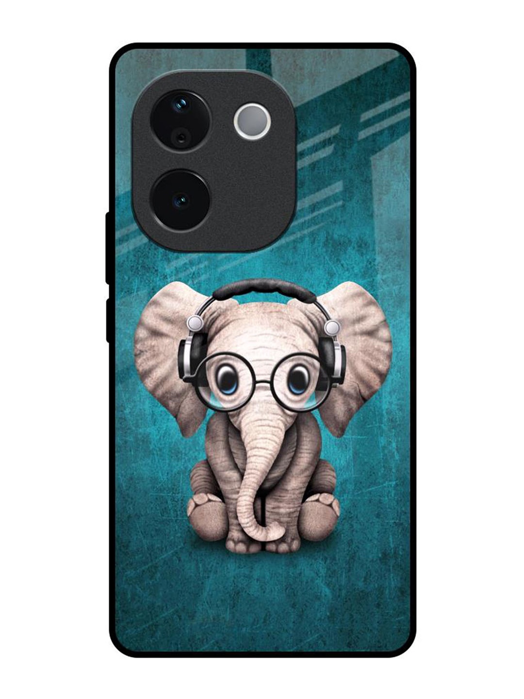 

QRIOH Adorable Baby Elephant Vivo T3 Pro 5G Impact Resistant Back Case, Teal