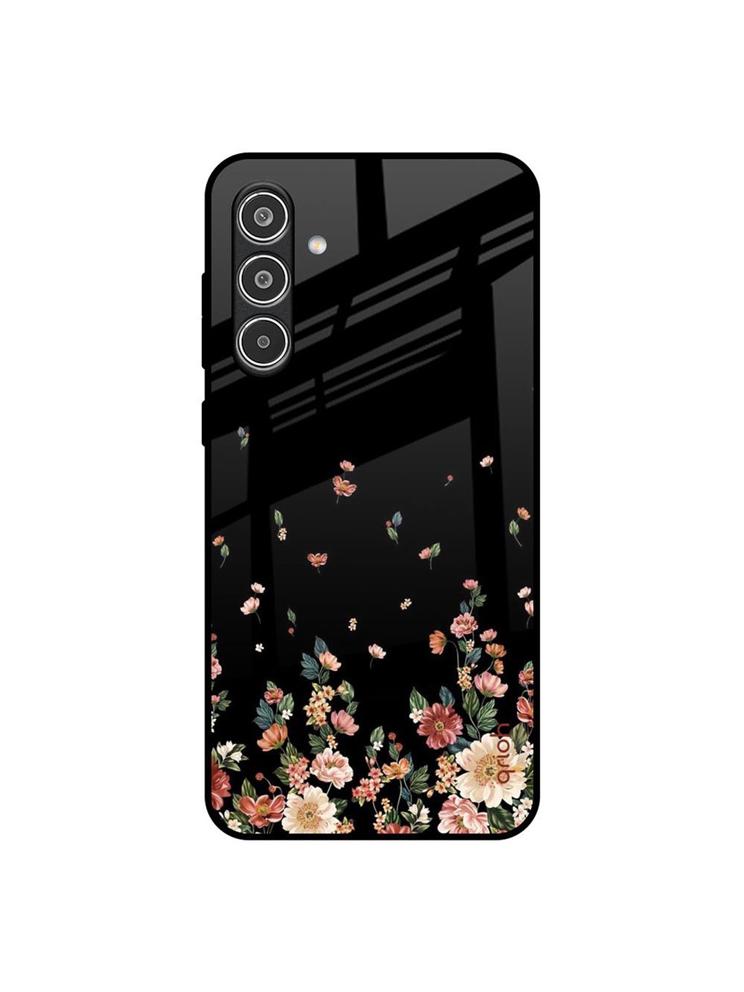 

QRIOH Floating Floral Print Samsung Galaxy A36 5G Impact Resistant Back Case, Black