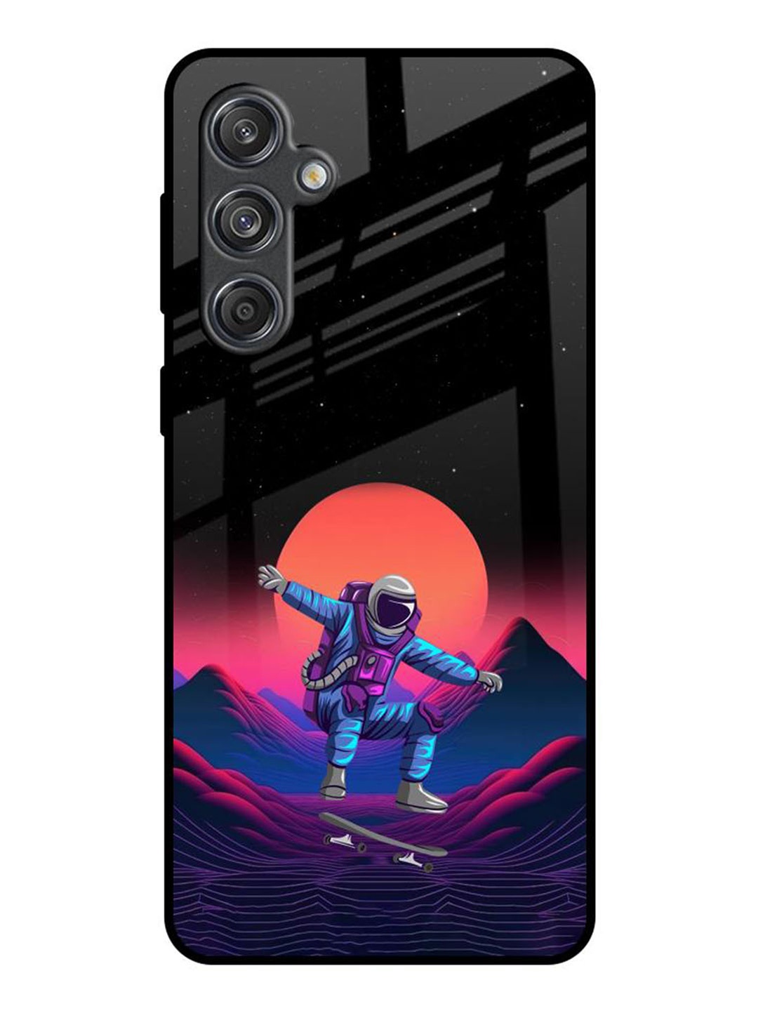

QRIOH Quirky Printed Samsung Galaxy M55 5G Back Case Mobile Accessories, Black