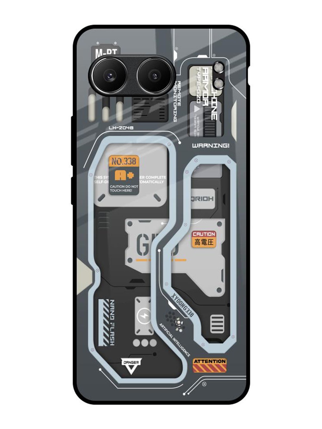 

QRIOH Retro Futuristic OnePlus Nord 4 5G Impact Resistant Back Case, Black