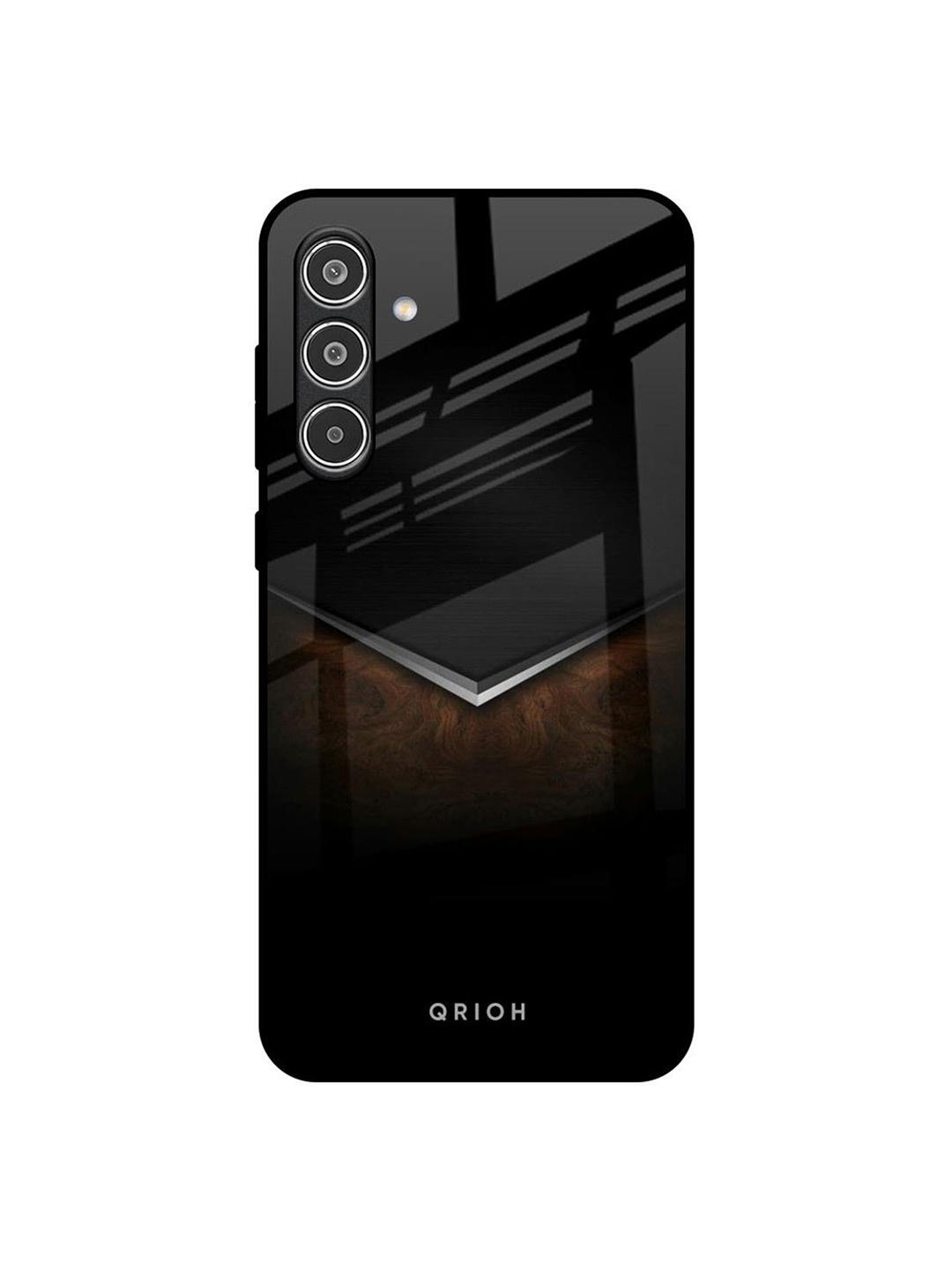 

QRIOH Dark Walnut Real Samsung Galaxy A56 5G Impact Resistant Back Case, Black