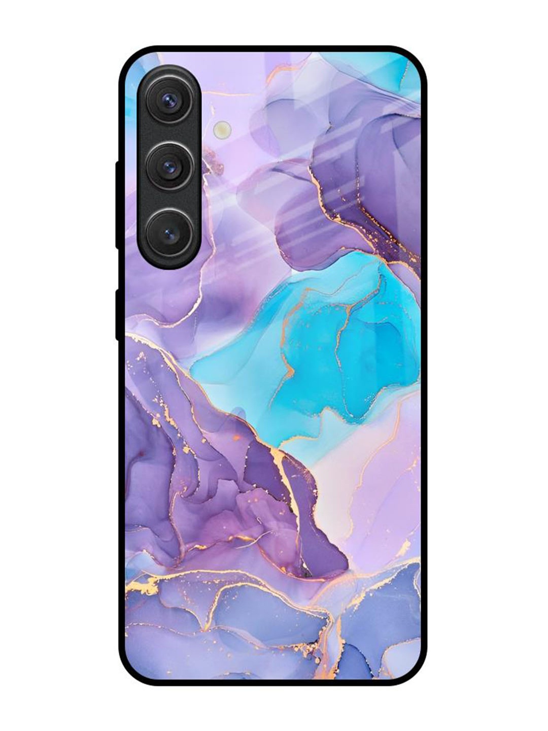 

QRIOH Alcohol ink Marble Real Samsung Galaxy S25 5G Impact Resistant Back Case, Blue