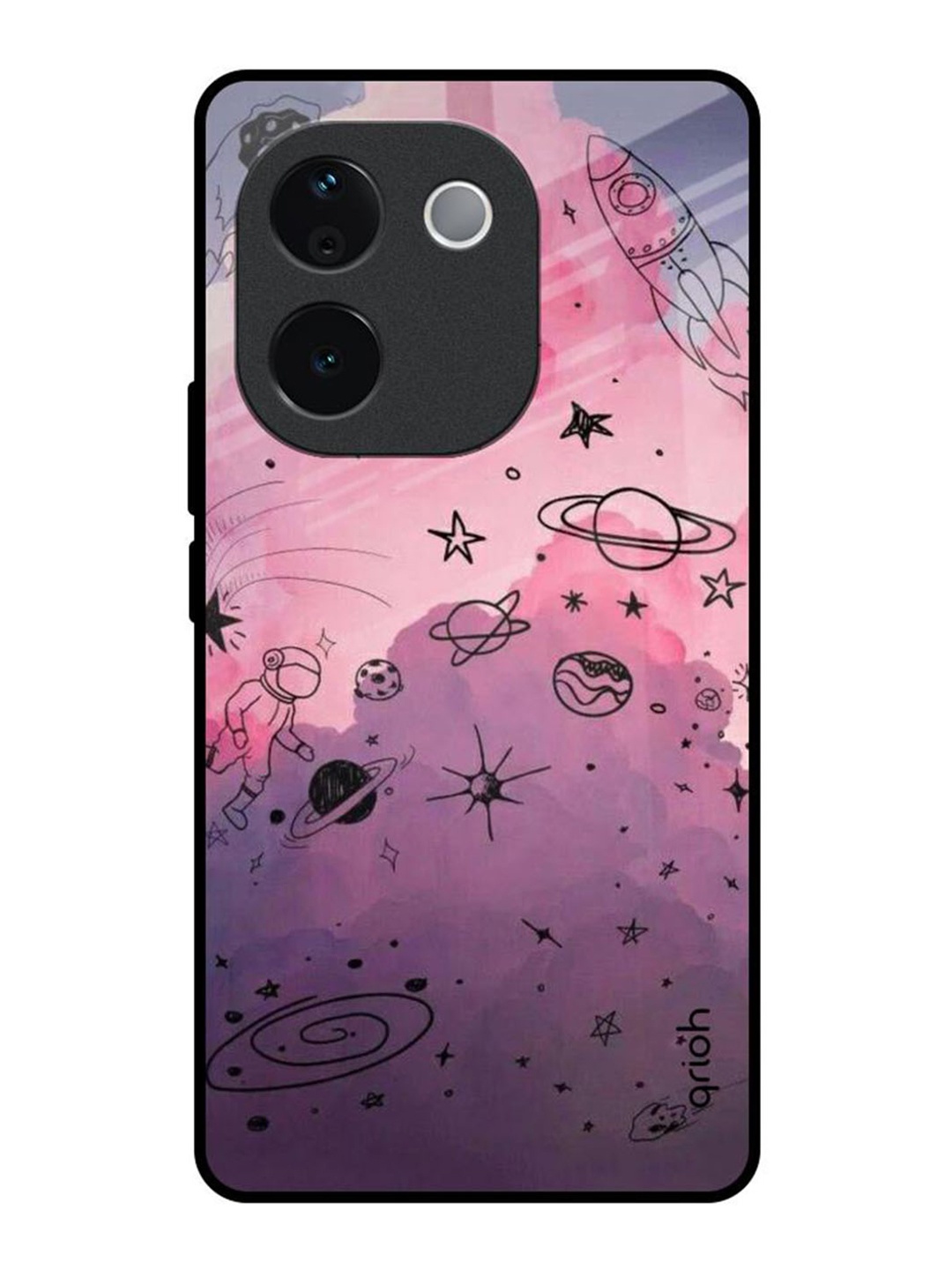 

QRIOH Space Doodles Vivo T3 Pro 5G Impact Resistant Back Case, Purple