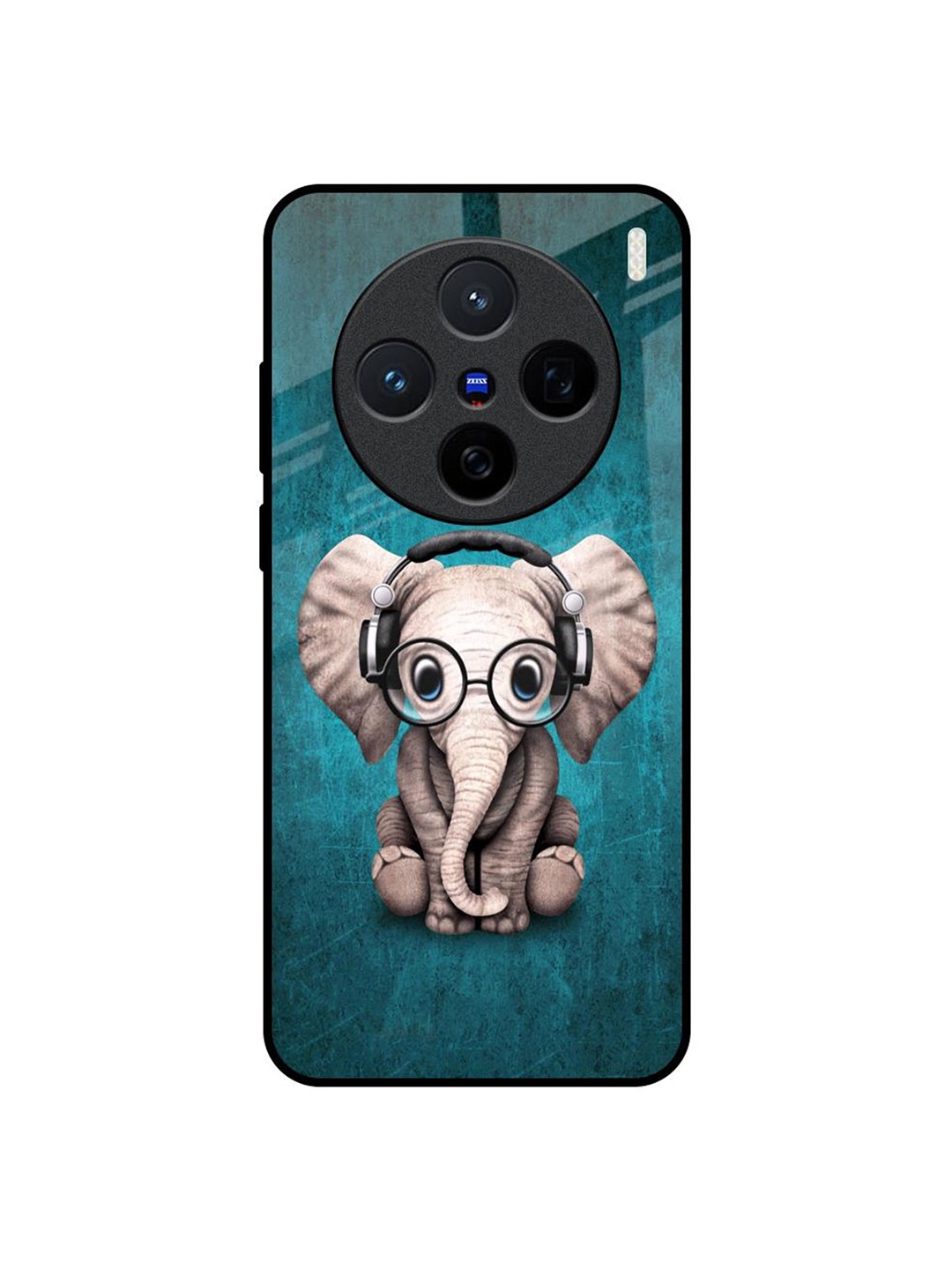 

QRIOH Adorable Baby Elephant Vivo X200 5G Impact Resistant Back Case, Teal