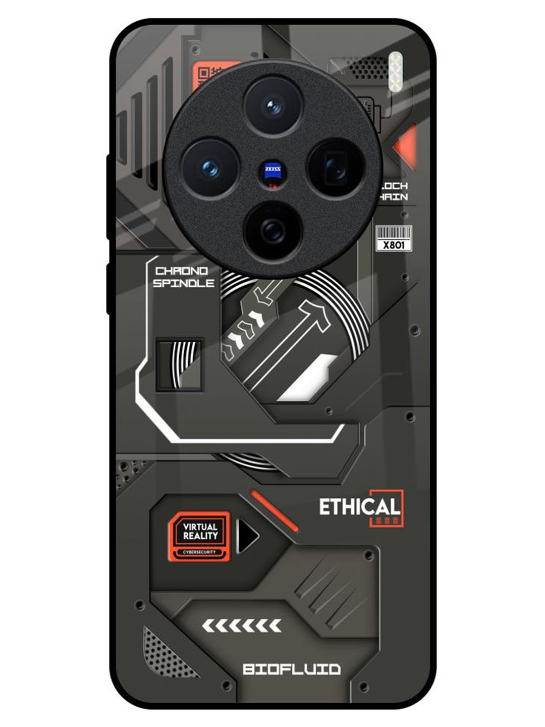 

QRIOH Tech Aesthetics Vivo X200 5G Impact Resistant Back Case, Black