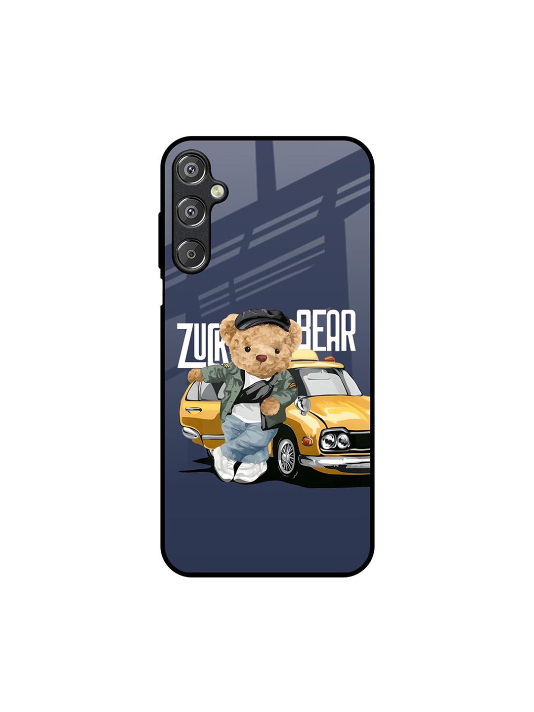 

QRIOH Adventurous Bear Samsung Galaxy F15 5G Impact Resistant Back Case, Navy blue