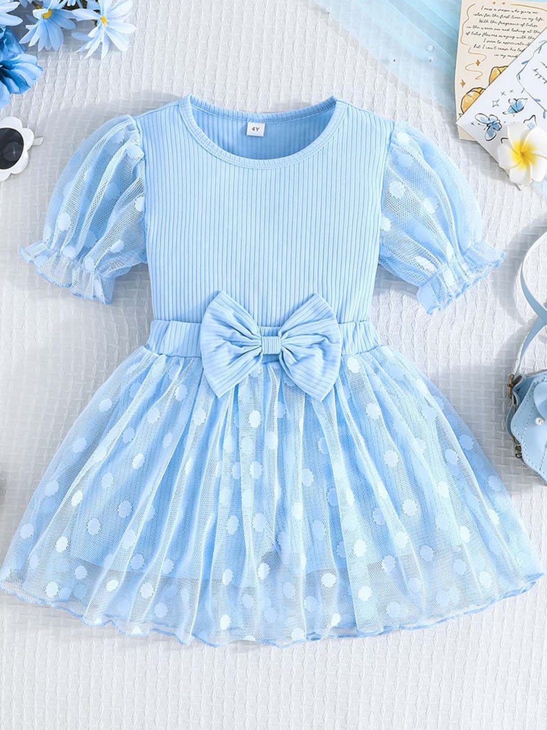 

Xsole Striped Fit & Flare Dress, Blue